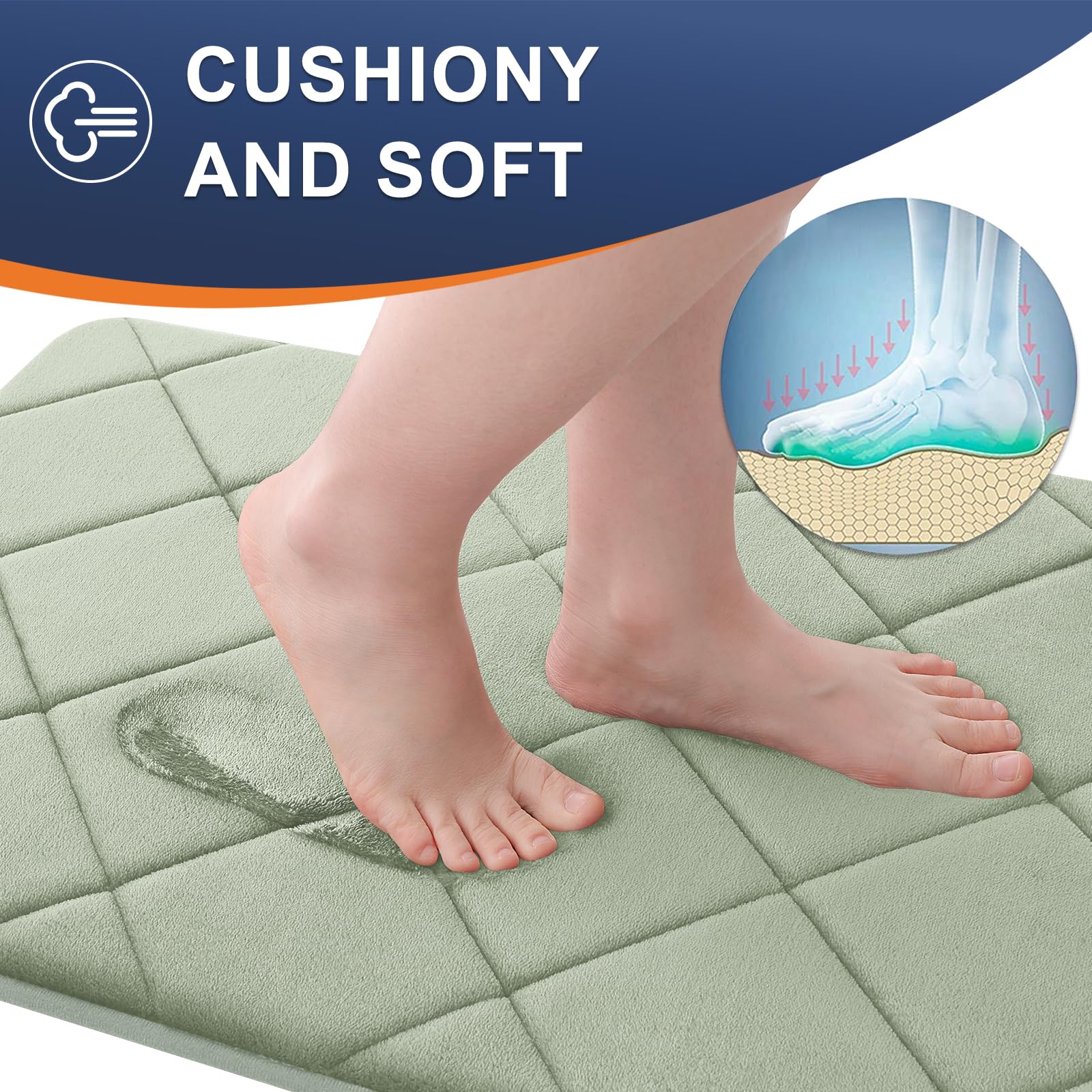 Olanly Memory Foam Bath Mat 30X20, Ultra Soft And Absorbent Bathroom Mat, Machine Washable Bathroom Rugs, Comfortable, Thick Bat