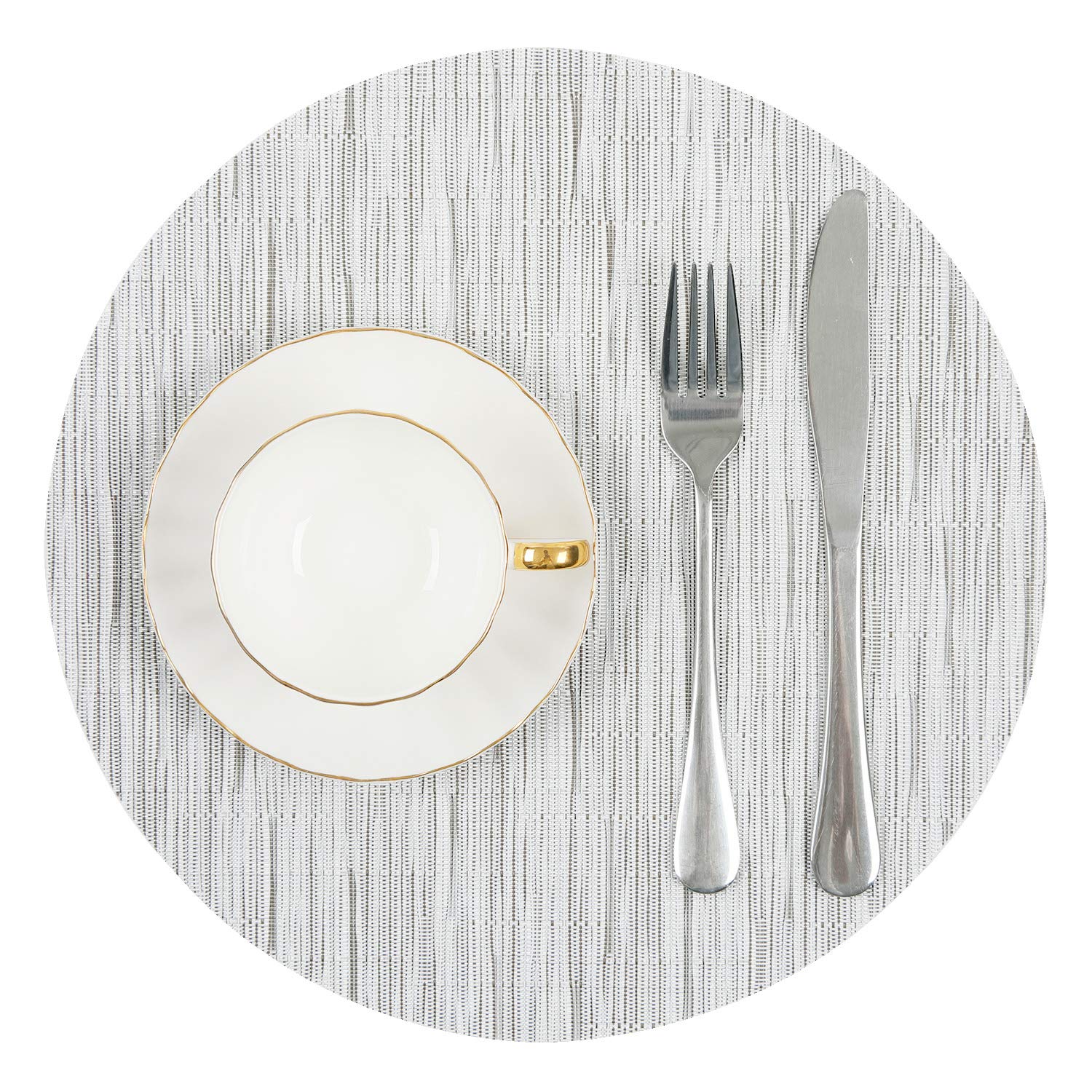 Shacos Round Table Placemats Set Of 5 Wedge Shaped Place Mat With Round Centerpiece Mat Heat Resistant Table Mats Washable (5, G