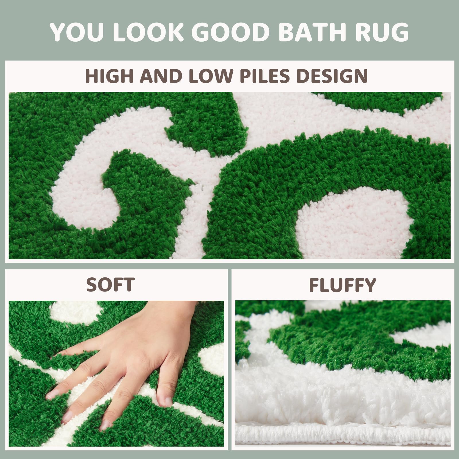 Dyefury ?????????? ????'' ??????'' You Look Good Bath Mat Green Cute Cool Bathroom Rug Fun Bathroom Mats Funny Funky Bathroom De
