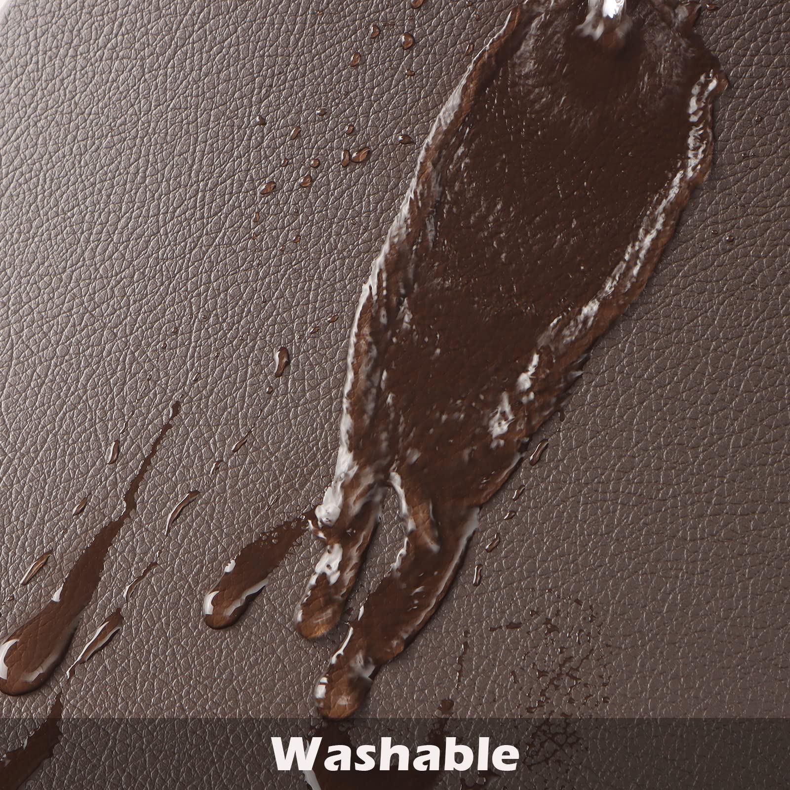 Vinjiasin Placemats Set Of 4 Brown Leather Place Mats For Indoor Outdoor Kitchen Dining Table Mats Fall Waterproof Wipeable Easy
