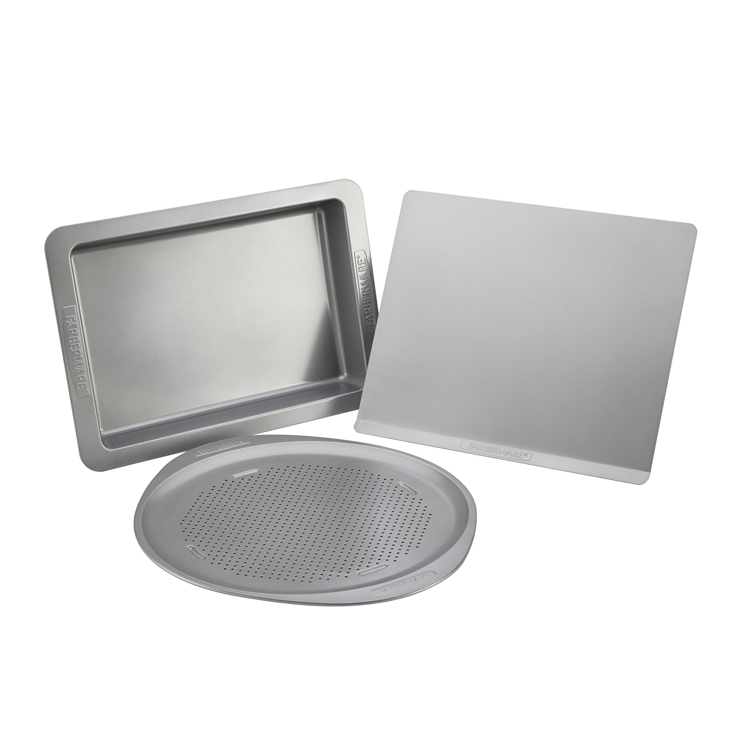 Farberware Insulated Nonstick Bakeware 155-Inch Round Pizza Pan, Light Gray