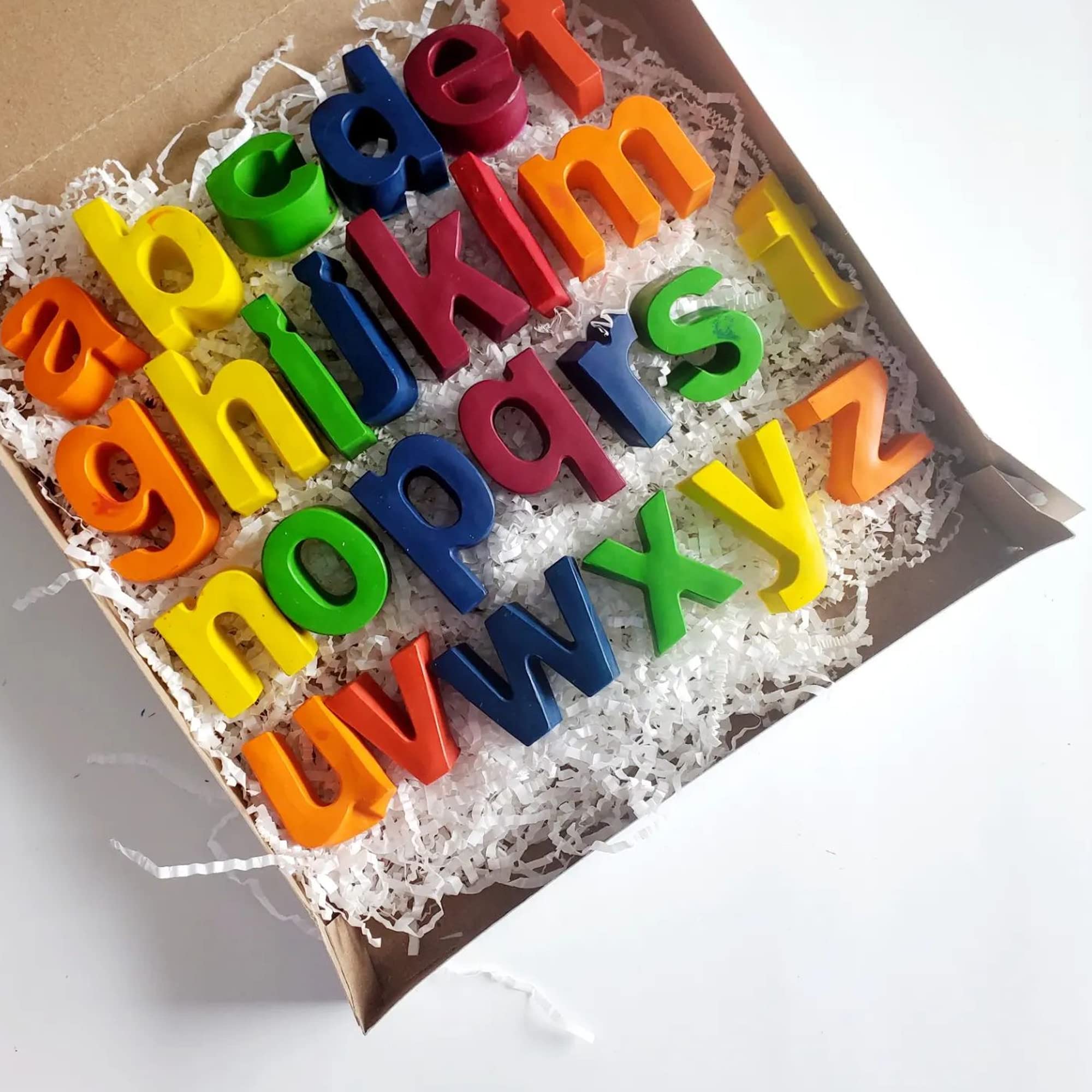 Wocuz 2 Pack Uppercase Letters Crayon Mold Lowercase Alphabet Chocolate Baking Mold Resin Mold Cake Pan Handmade Soap Mold Biscu