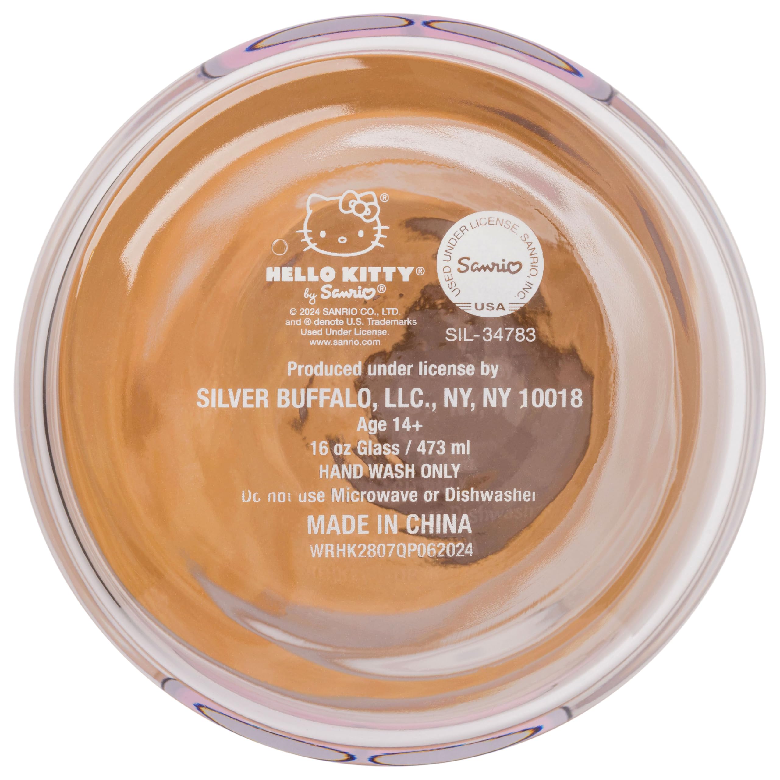 Silver Buffalo Sanrio Hello Kitty Halloween Spooky Skeleton Glass Jar Tumbler With Bamboo Lid And Glass Straw, 16 Ounces