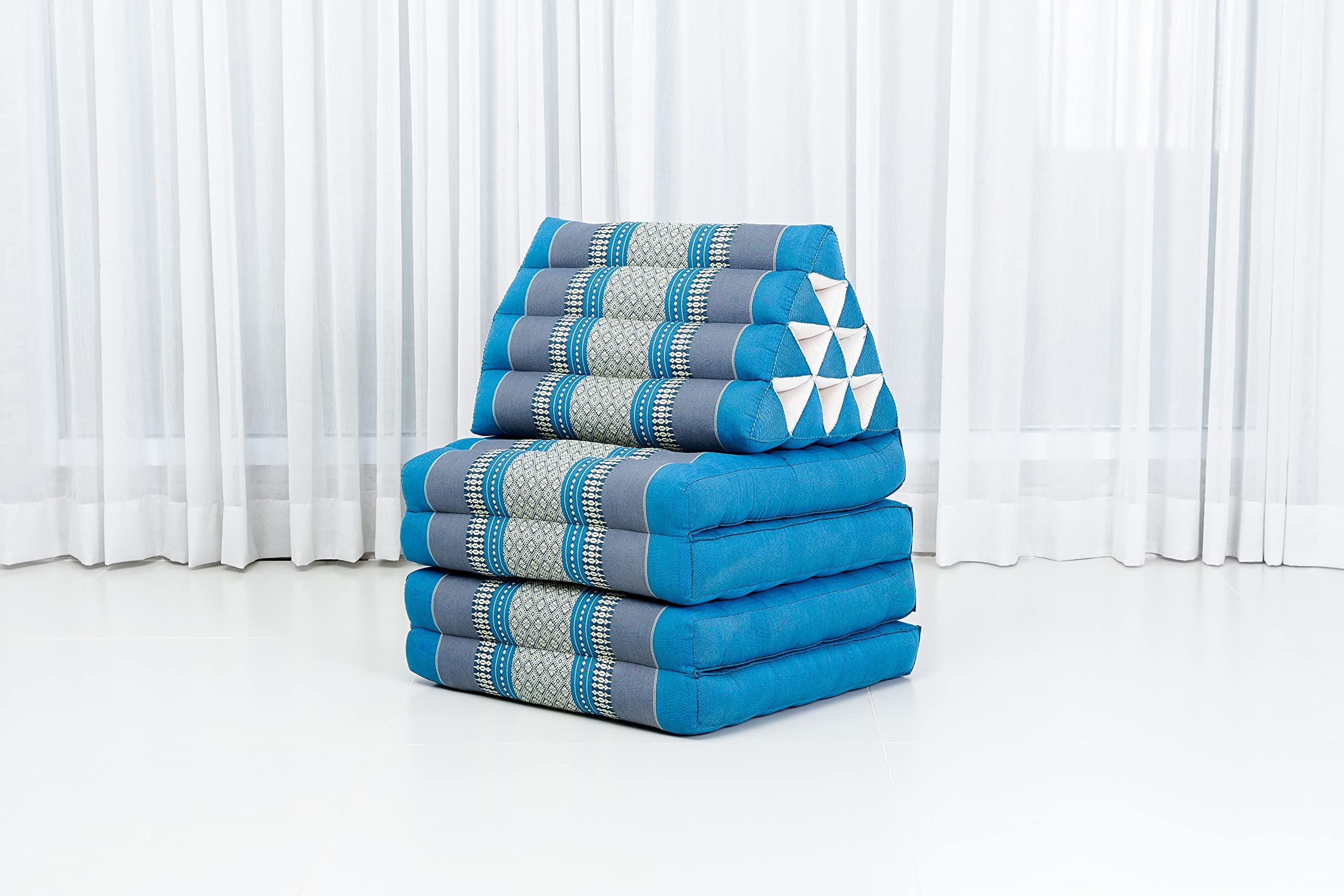 Leewadee Comfortable Japanese Floor Mattress - Thai Floor Bed With Triangle Cushion - Futon Mattress - Xl Extra Long Thai Massag