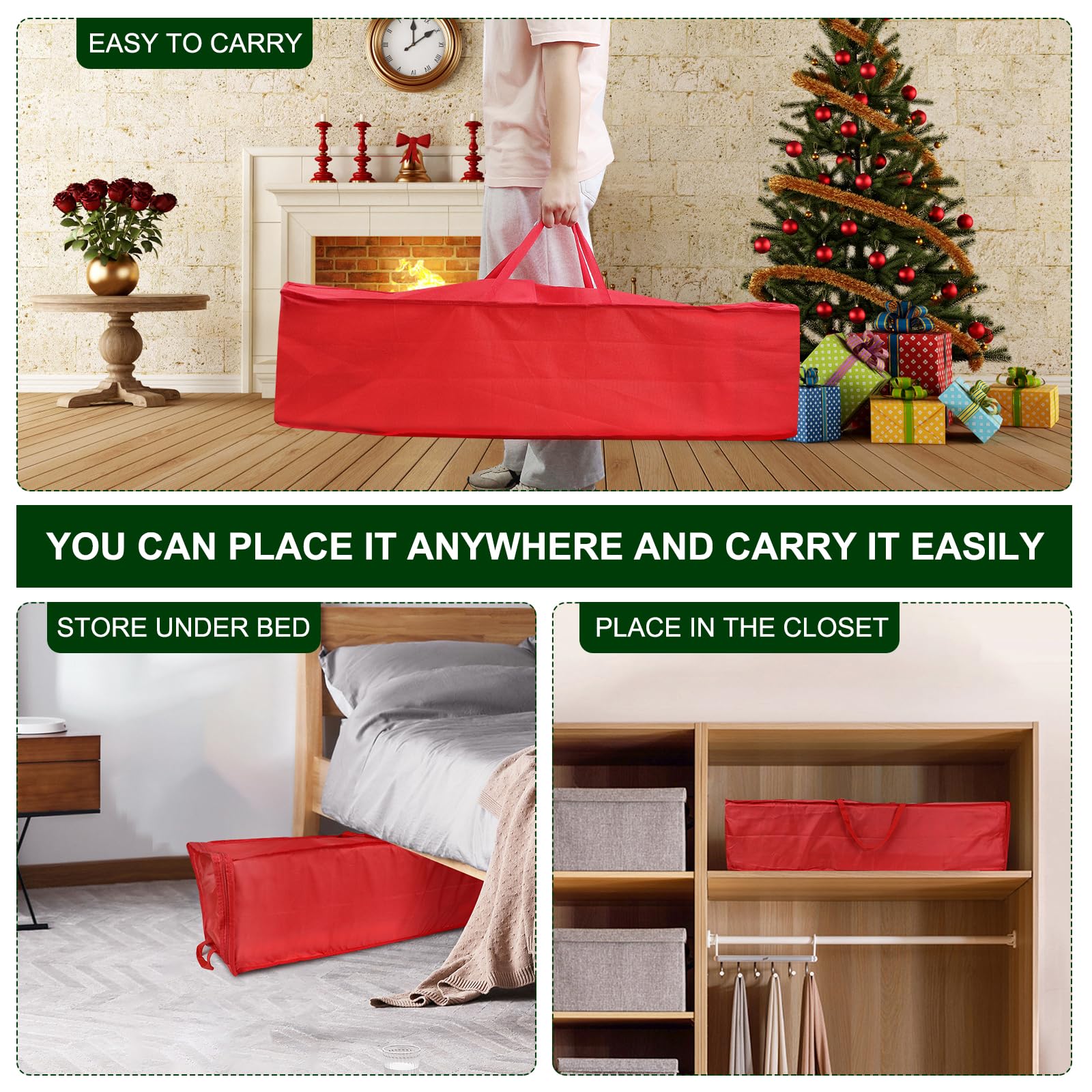 Demao Christmas Wrapping Paper Holder, Wrapping Paper Storage Bag For Christmas Paper Rolls, Resistant 41 Inch Wrapping Paper Or