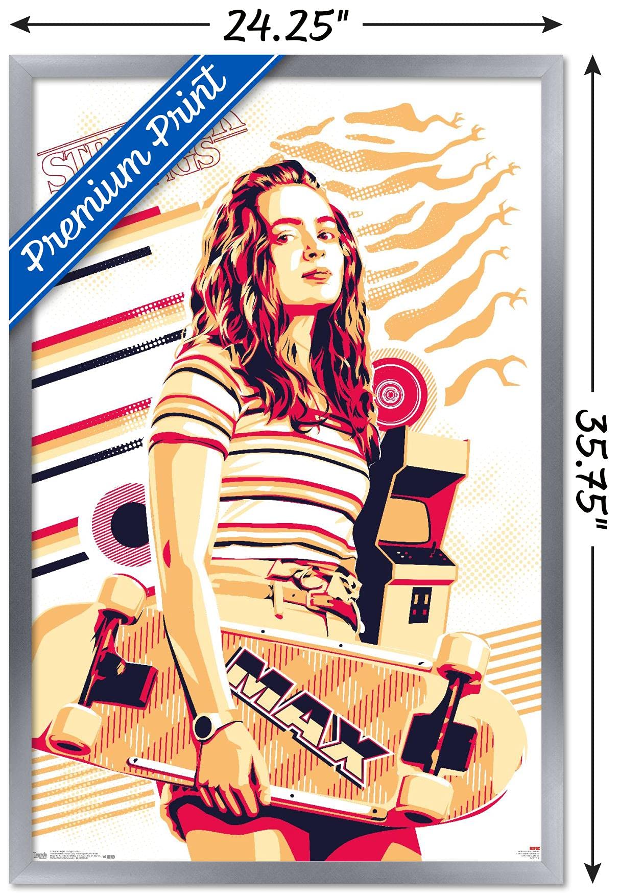 Trends International Netflix Stranger Things: Season 3 - Max Wall Poster, 22.375'' X 34'', Silver Framed Version