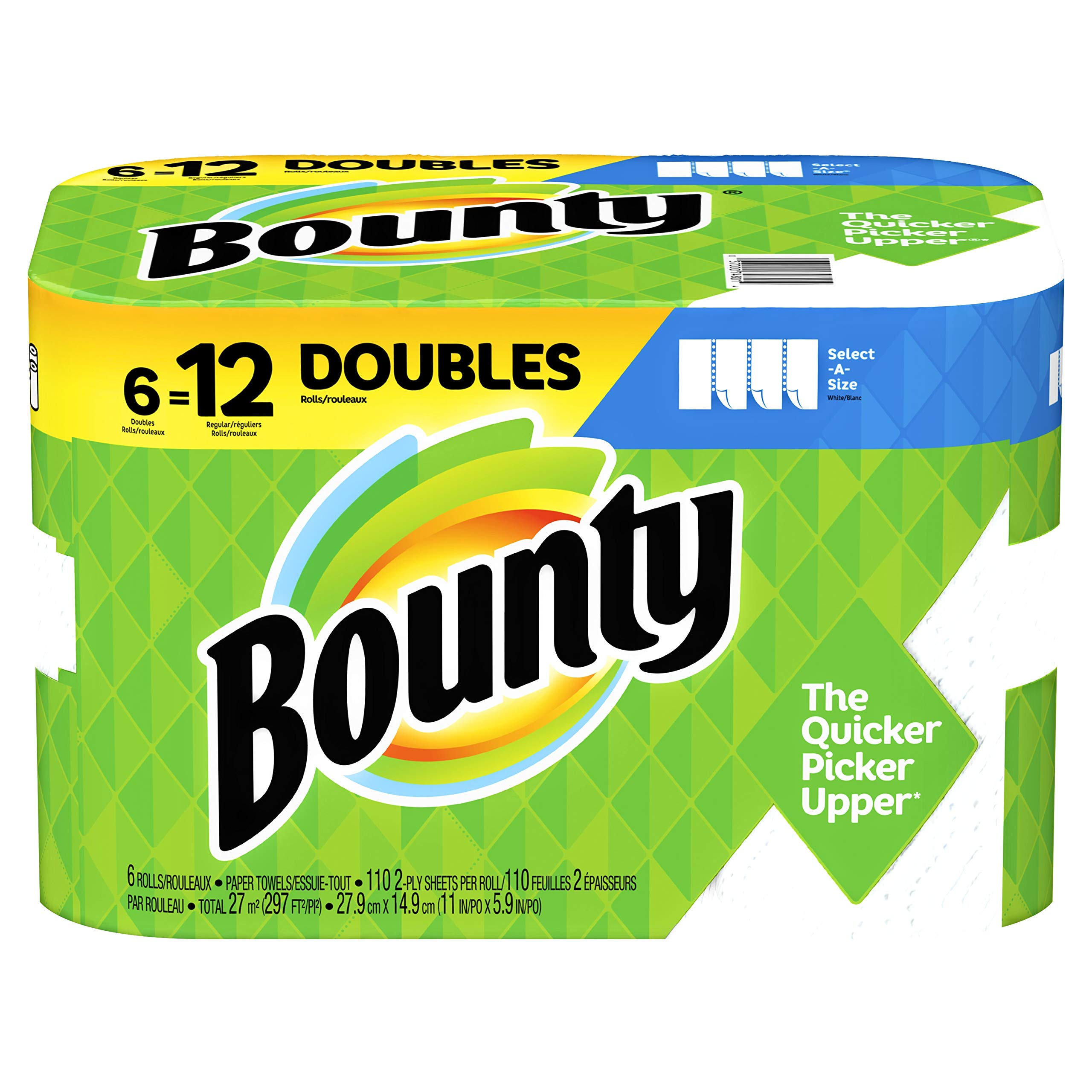 Bounty Select-A-Size 2-Ply Paper Towels, 83 Sheets Per Roll, Pack Of 8 Rolls