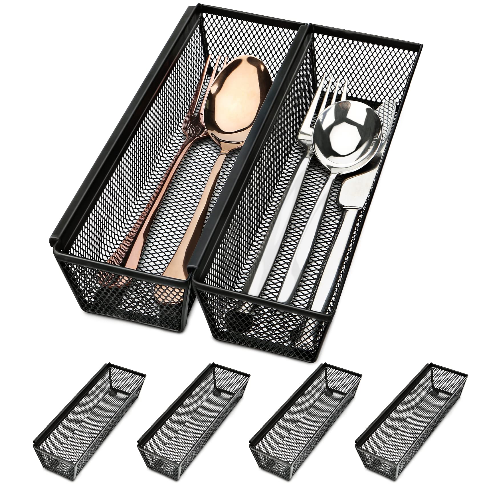 Smgmg Silverware Drawer Organizer, Silverware Organizer For Drawer, 6 Pack Utensil Organizer For Kitchen Drawers, Kitchen Drawer