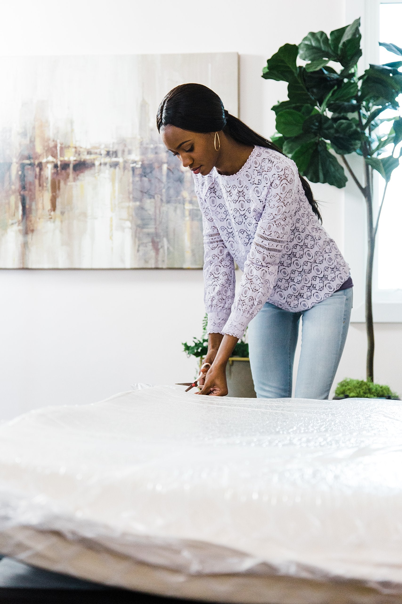 Signature Design by Ashley California King Size Chime 12 Inch Medium Firm Memory Foam Mattress with Green Tea & Charcoal Gel  White