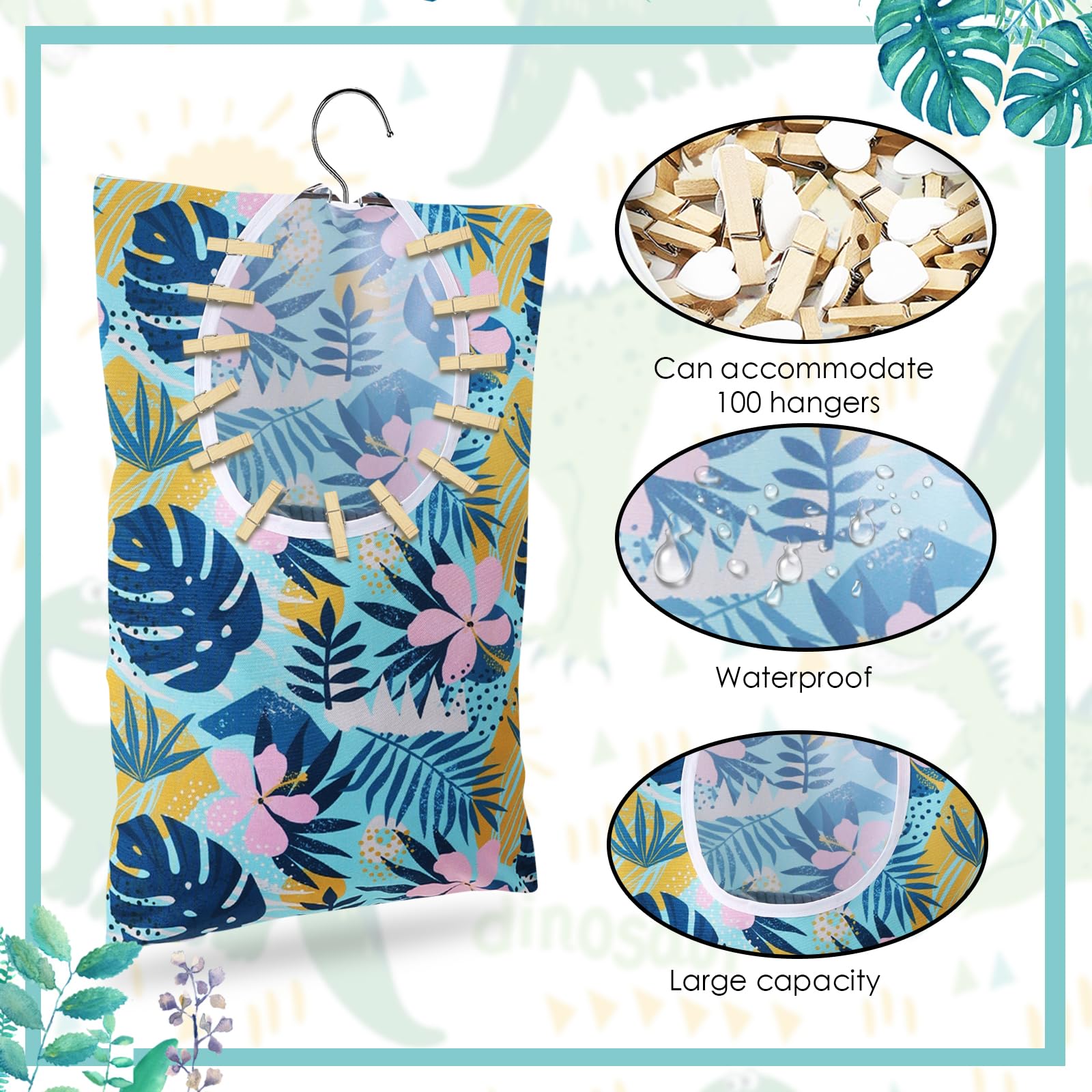 2 Pcs Leaves Style Clothes Pin Bag Clothespin Bag Holder Clothespin Holder 15 X 11 Inch Clothes Pin Hanging Bag Clothespin Bag F