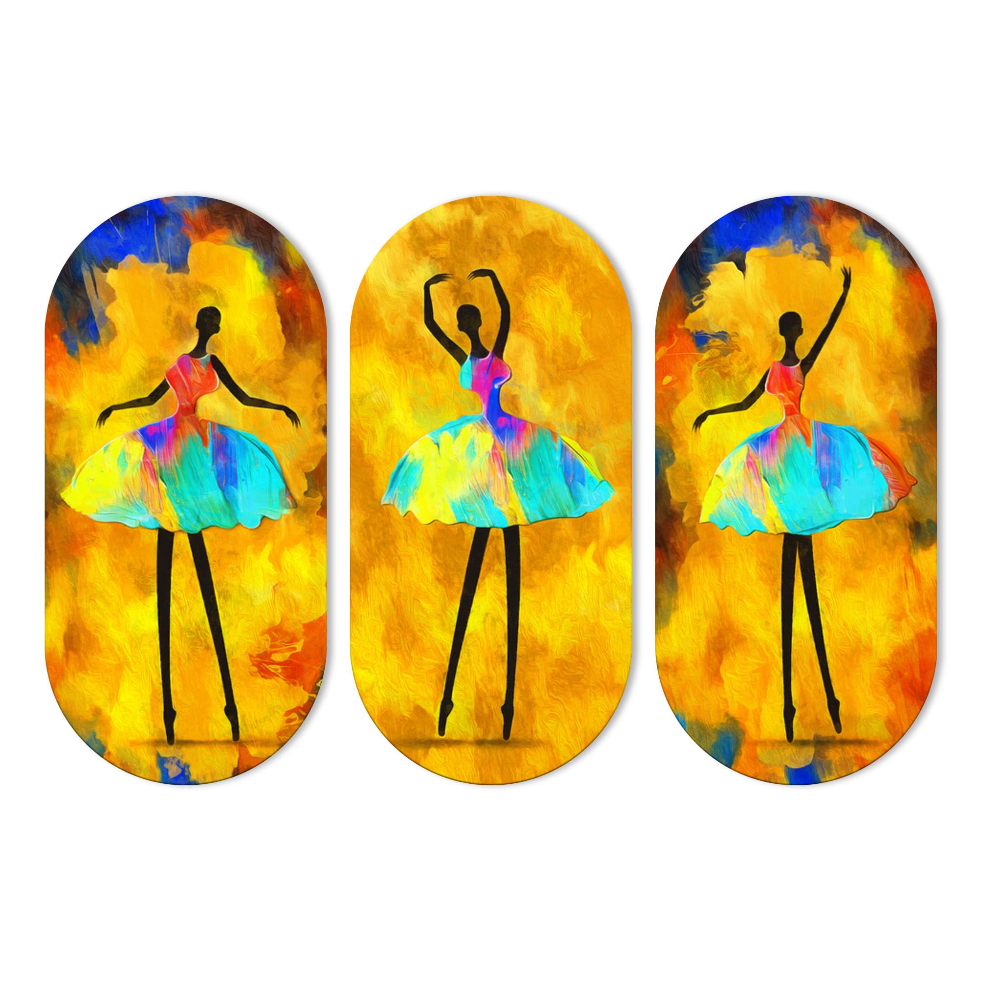 Artvibes Ballerina Dancing Abstract Art Wooden Wall Hanger For Home | Office | Living Room | Gift | Modern Decoration Items | Ki