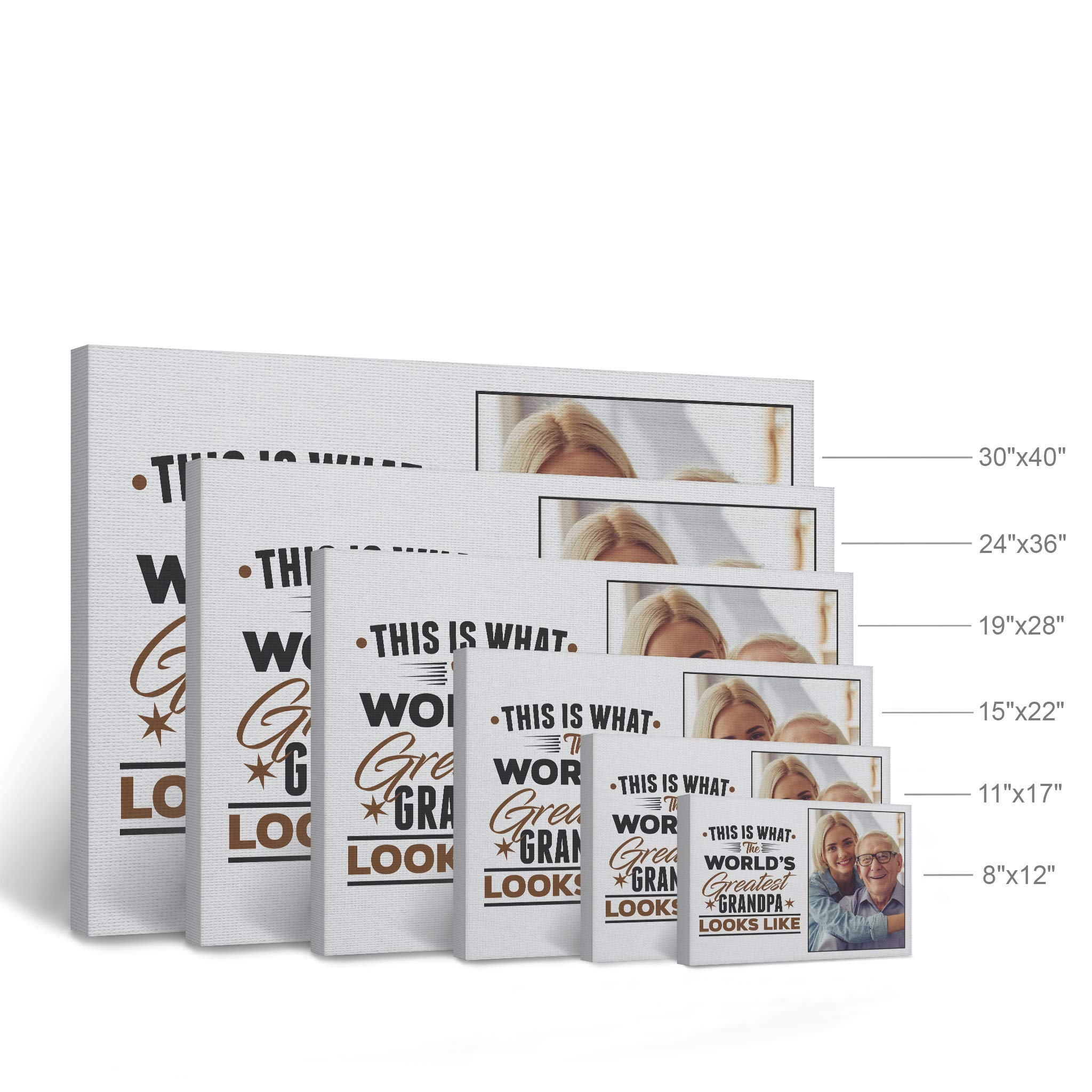 Smile Art Design Custom Photo Print Canvas Print With Your Photo Personalized Photo The World'S Greatest Grandpa Gray Color Pers