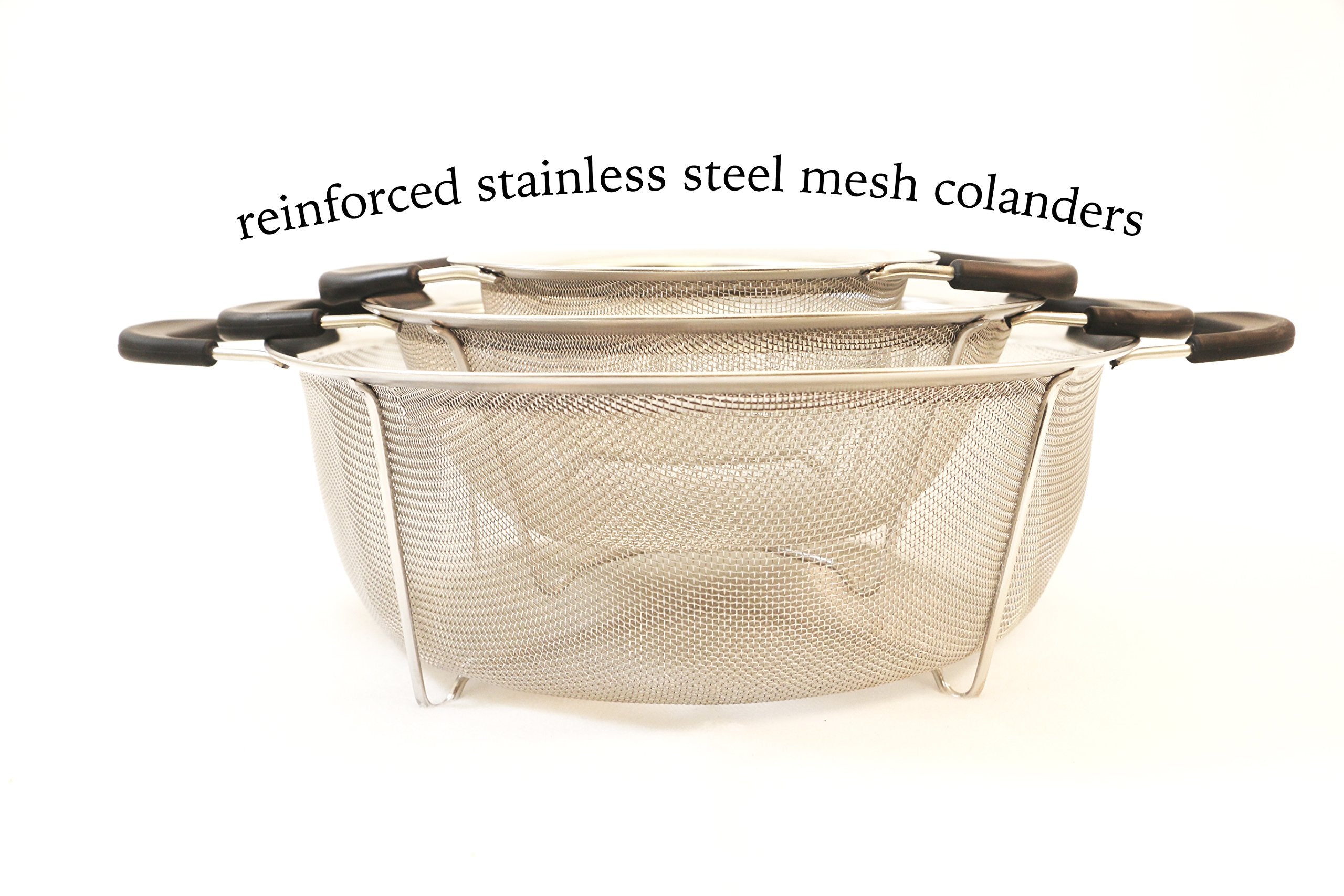 Excelsteel Heavy Gauge Mesh Colander With Santopreme Handles, 11-1/4-Inch