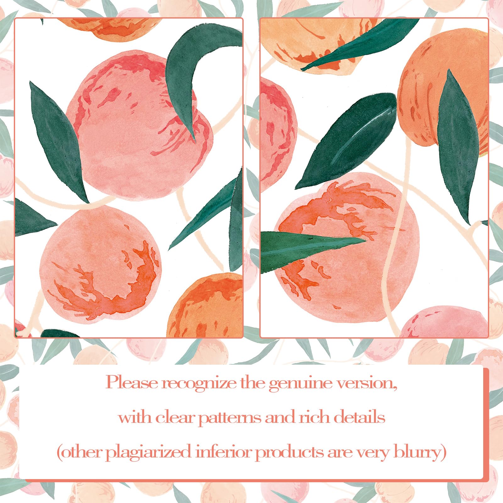 Lifeel Peach Shower Curtain, Allover Fruits Cute Bright Colorful Design Waterproof Fabric Bathroom Curtains Set With 12 Hooks, P