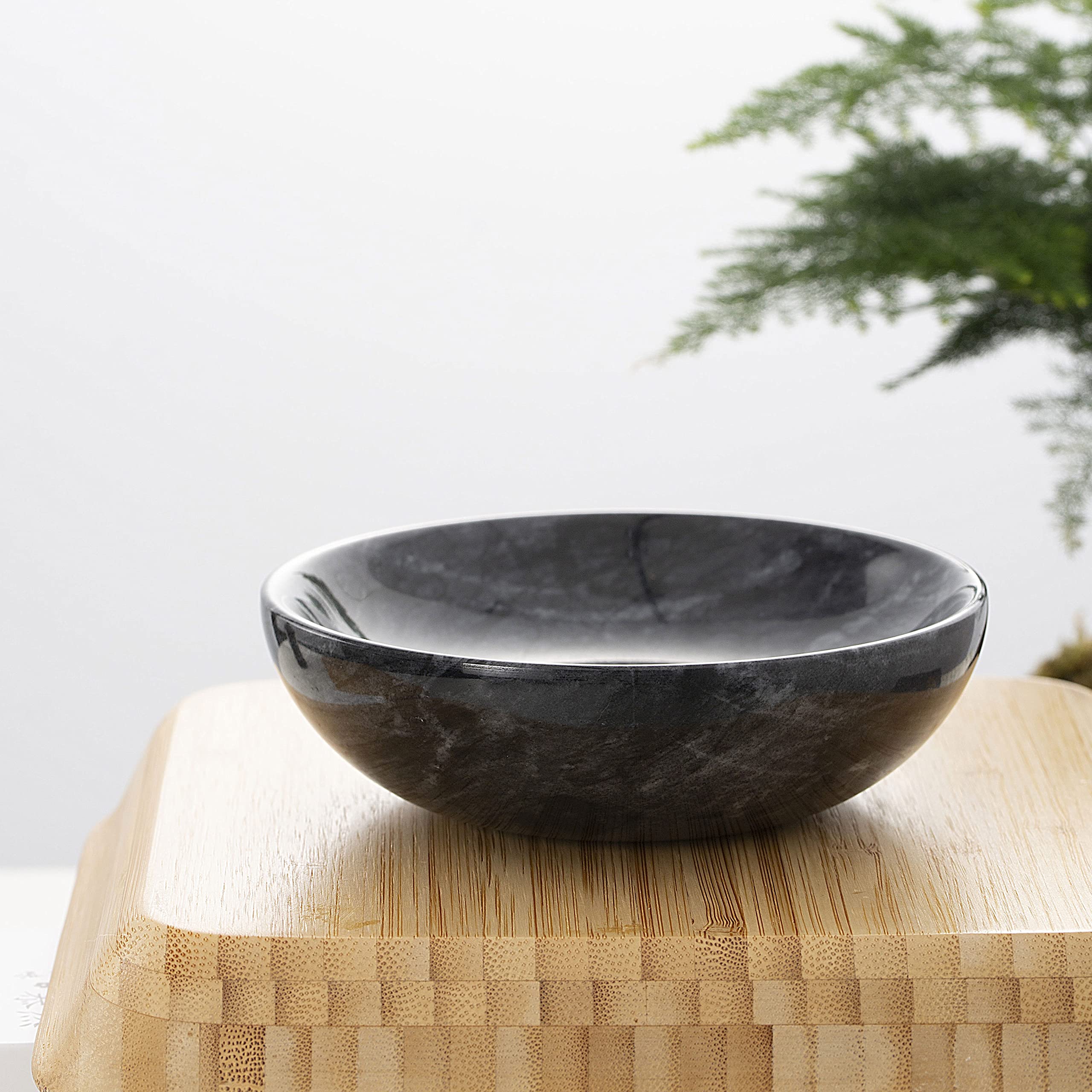 CM CHIC MONDAY 4.72 Inch Small Decorative Bowls, Natural Marble Decorative Bowls for Home Decor, Key Bowl, Coffee Tables Centerp