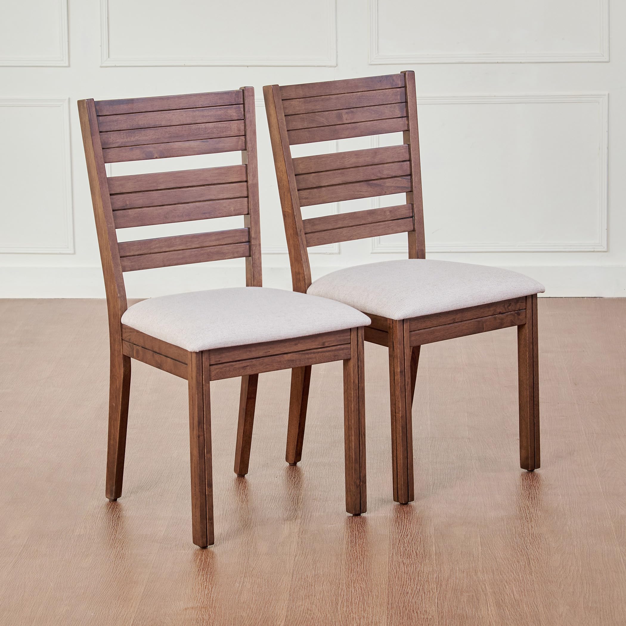 Home Centre Dining Chair Montoya Rubber Wood 2 Cushion Dining Chair | Rubber Wood Dining Chairs For Dining Room|(Brown) 1 Year W
