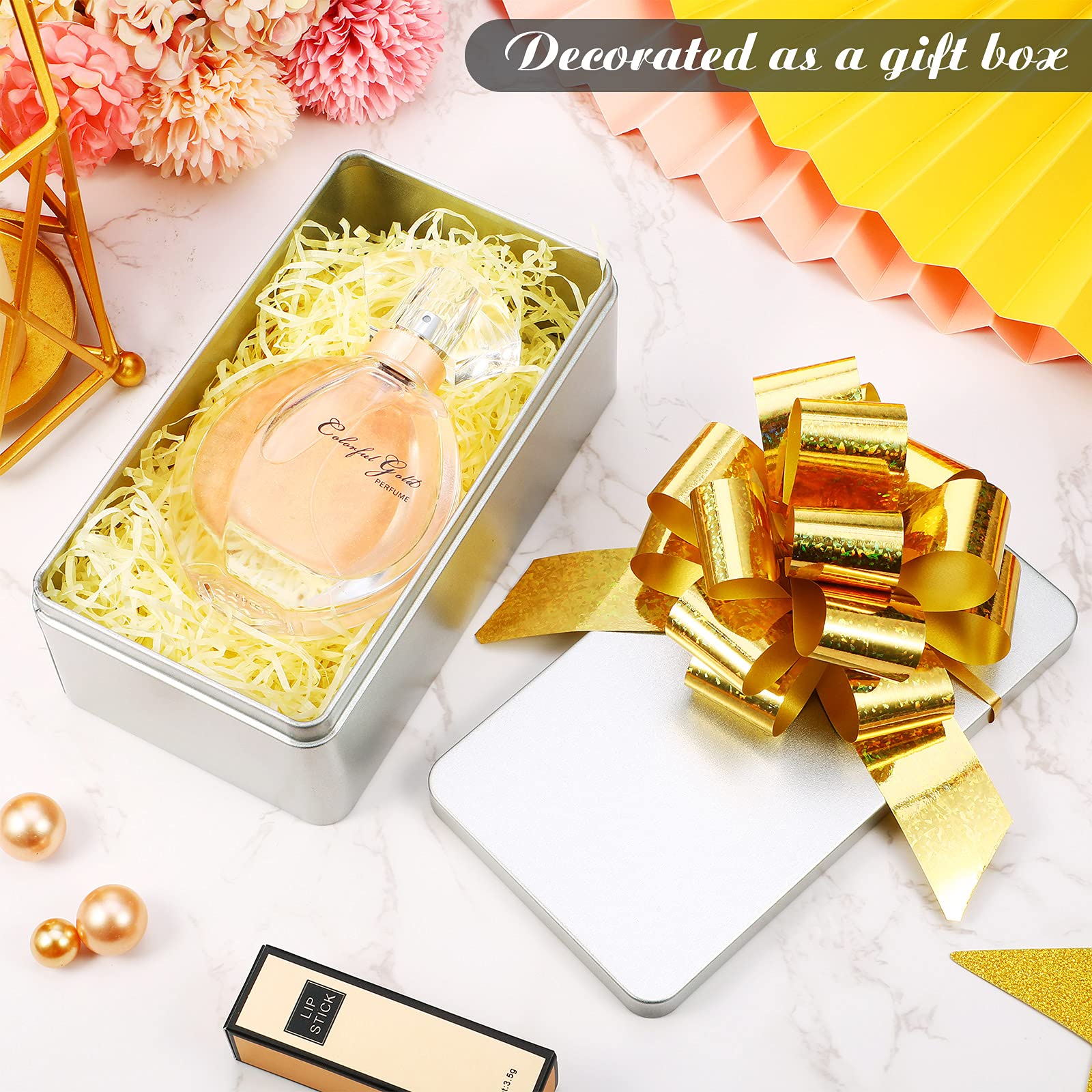 Hotop Silver Rectangular Empty Tin Box Containers, Gift, Jewelery And Storage Tin Kit, Home Organizer (7 X 3.8 X 2.5 Inch)