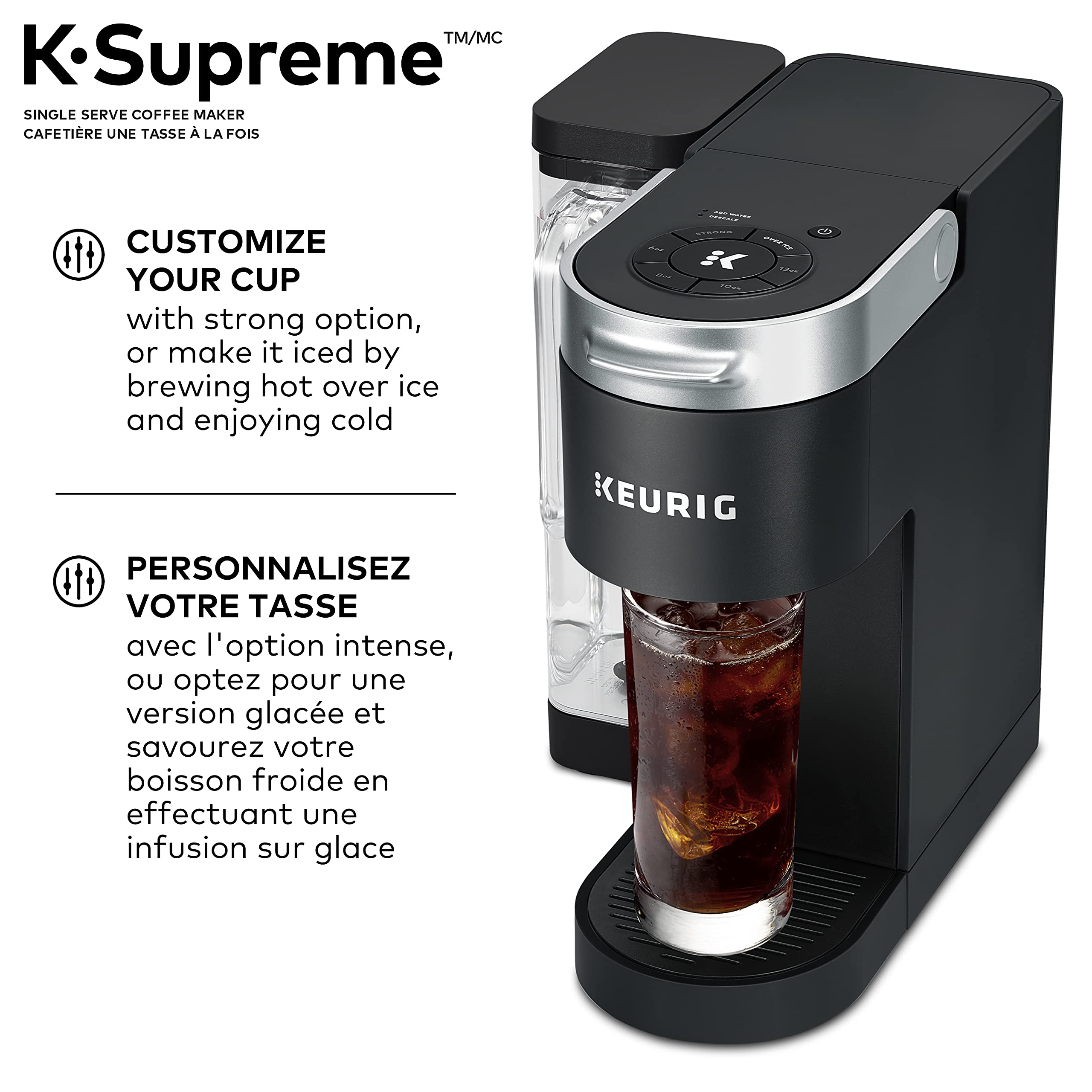 Keurig K-Supreme Coffee Maker - Single Serve Brewer with MultiStream Technology, 66 Oz Reservoir, Black, Model 062151515284