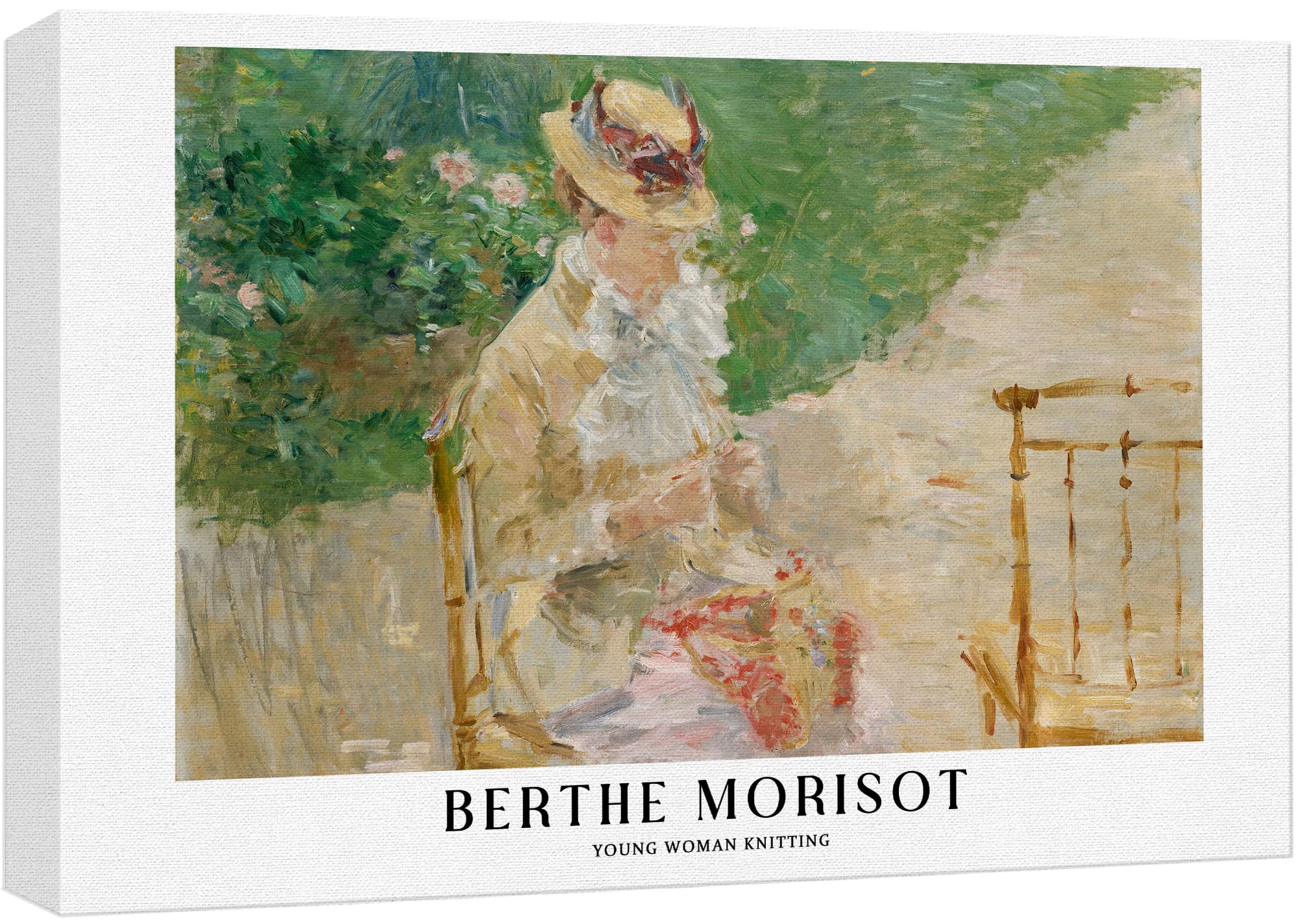 Wall26 Canvas Print Wall Art Young Woman Knitting By Berthe Morisot Historic Classical Illustrations Fine Art Decorative Vintage