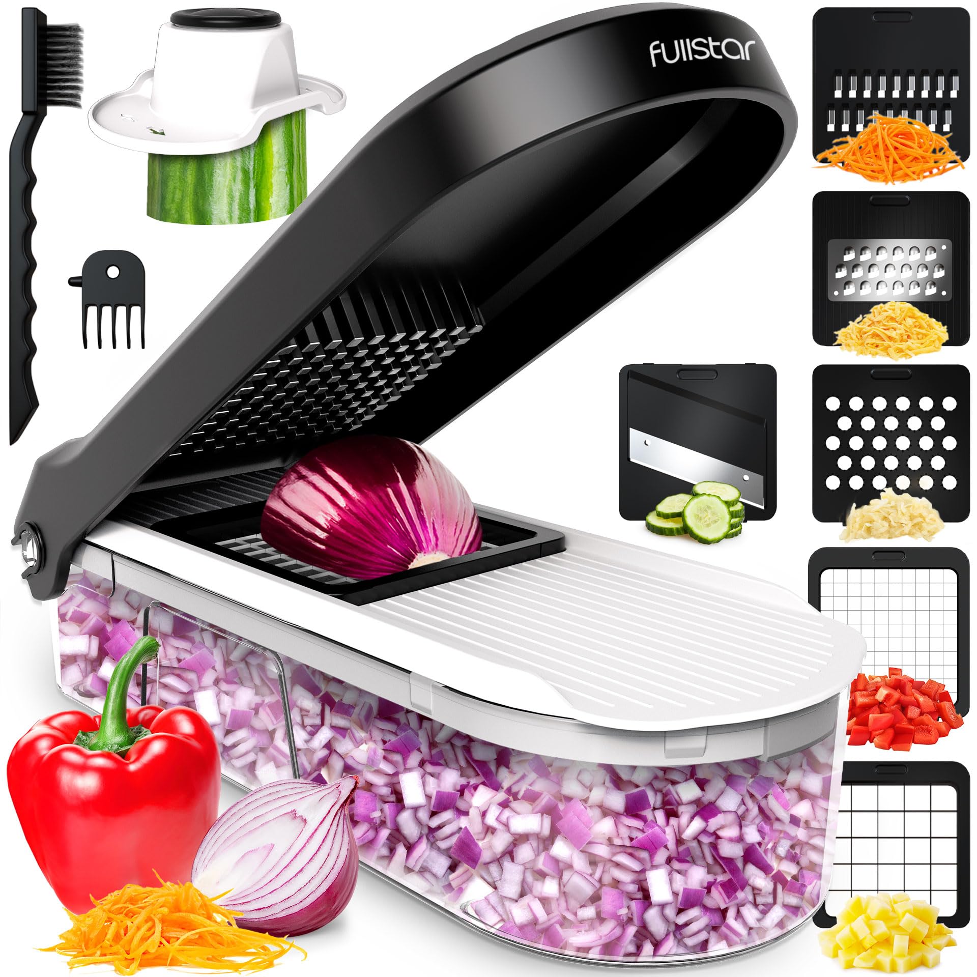 Fullstar Compact Vegetable Chopper - Vegetable Cutter, Food Chopper, Veggie Chopper, Onion Chopper, Vegetable Chopper With Conta