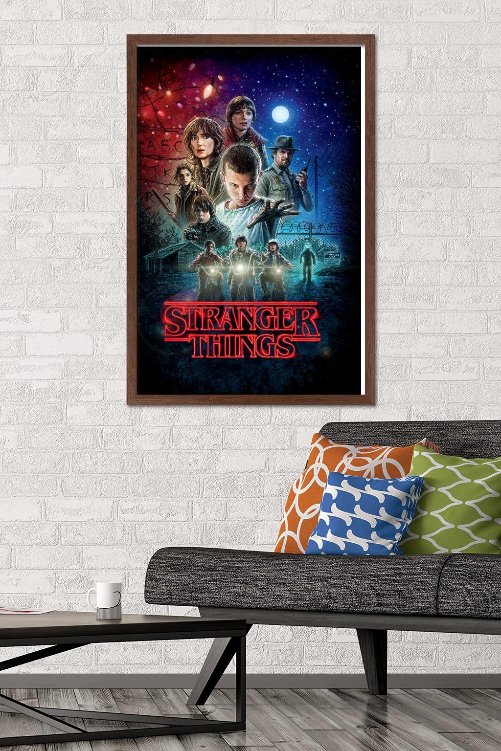 Trends International Netflix Stranger Things - One Sheet Wall Poster, 22.375'' X 34'', Mahogany Framed Version