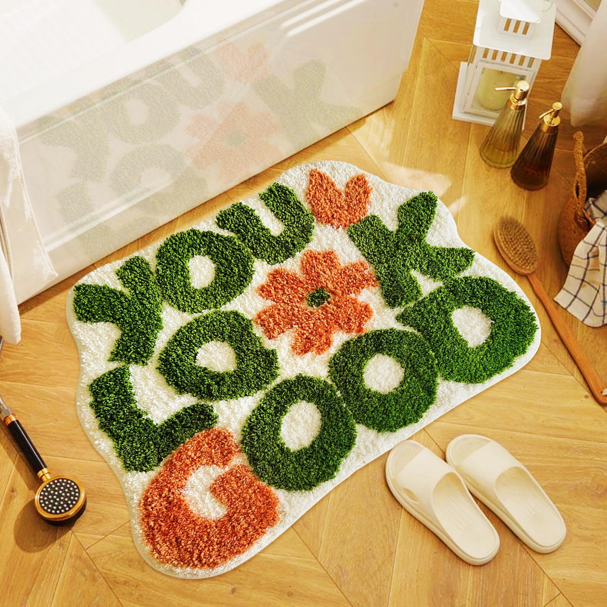 Twwde Aug You Look Good Bath Rug, Fun Bathroom Rug,Green Bathroom Rugs Cool Rugs For Bedroom Non Slip Microfiber Plush Cool Rugs