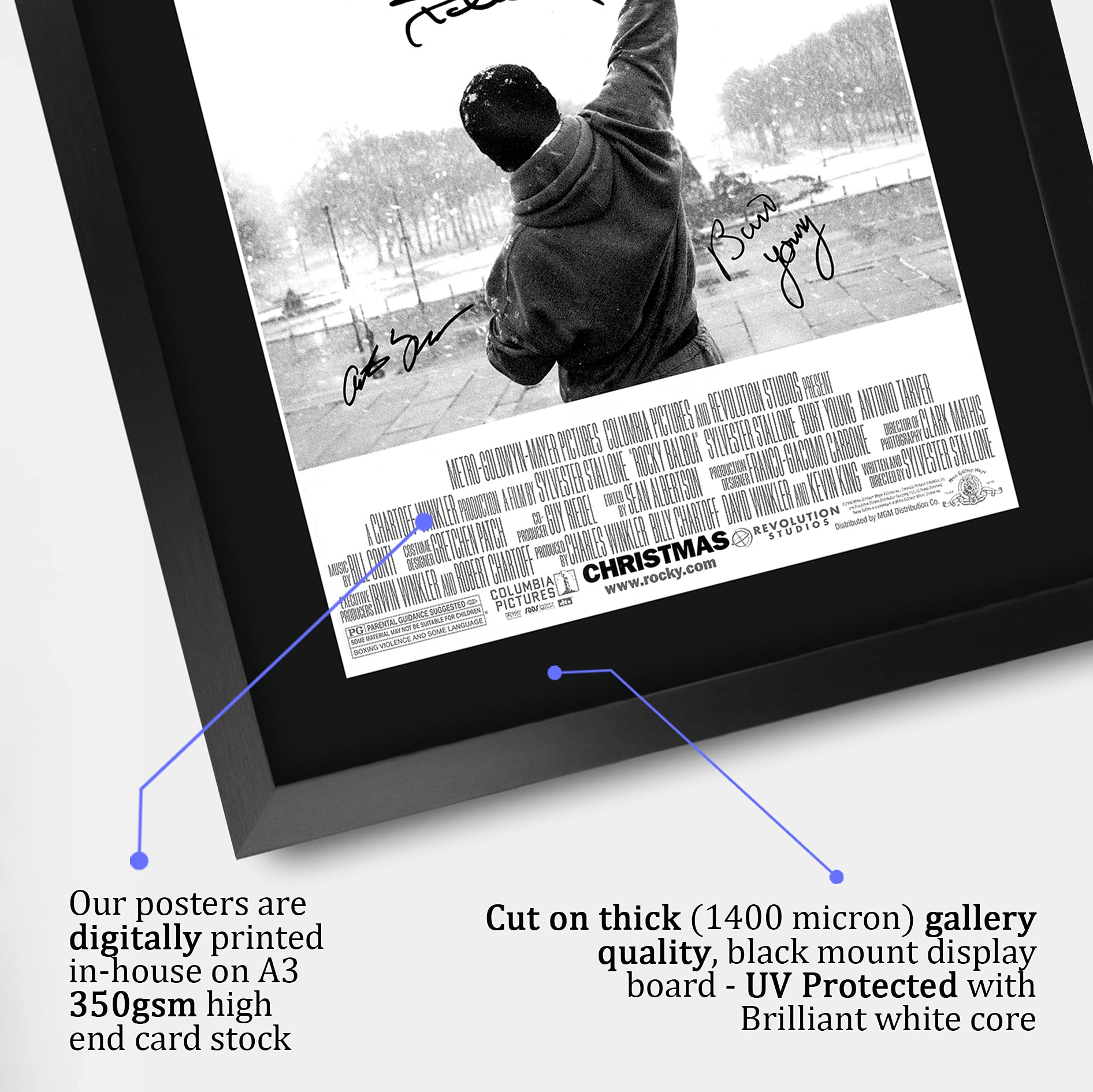 Hwc Trading Rocky 6 Balboa Sylvester Stallone 16 X 12 Inch Framed Gifts Printed Poster Signed Autograph Picture For Movie Memora