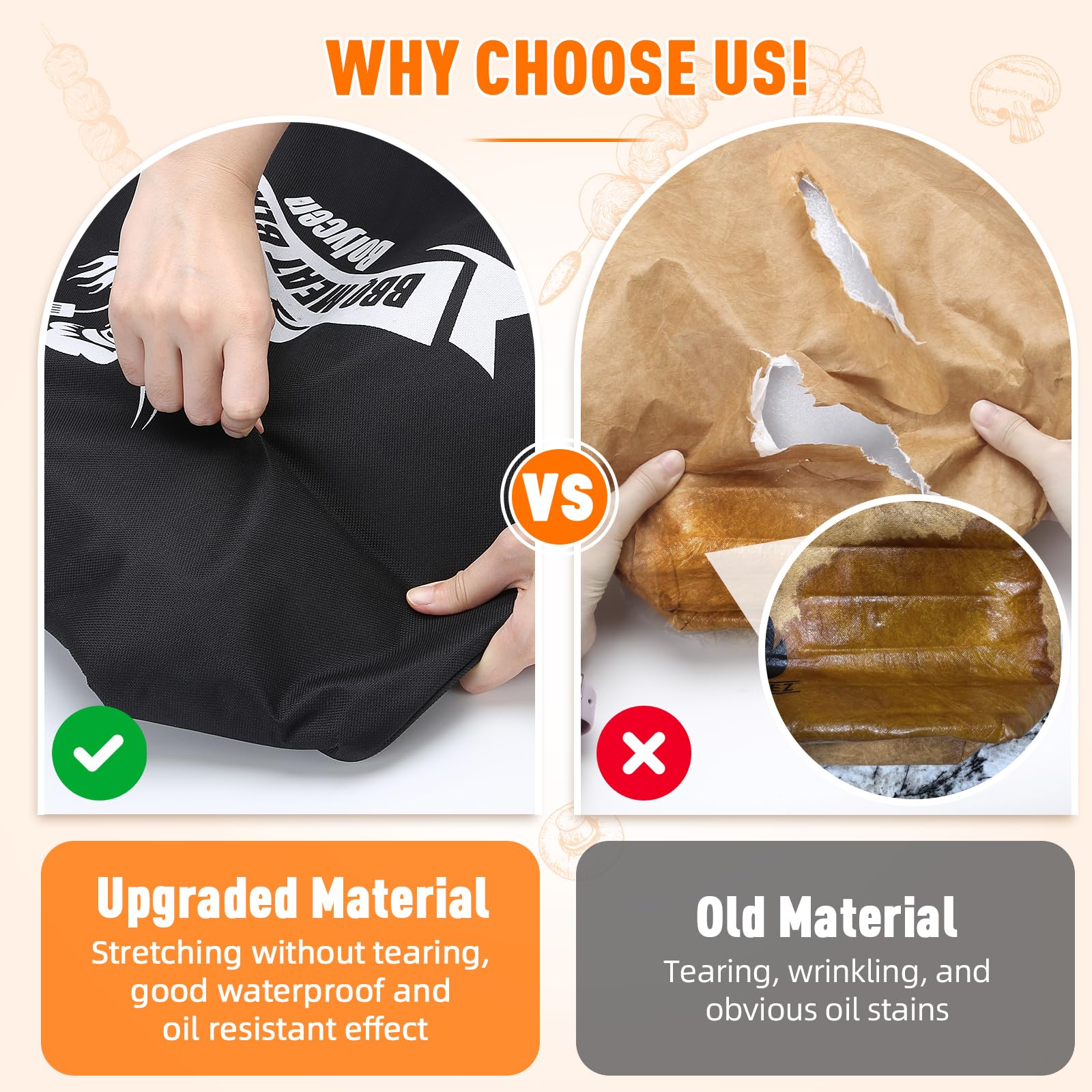 Upgraded BBQ Blanket for Resting Meat,Smoker Accessories Brisket Blanket, Insulated Meat Resting Bag with Wide Mouth for Steaks/