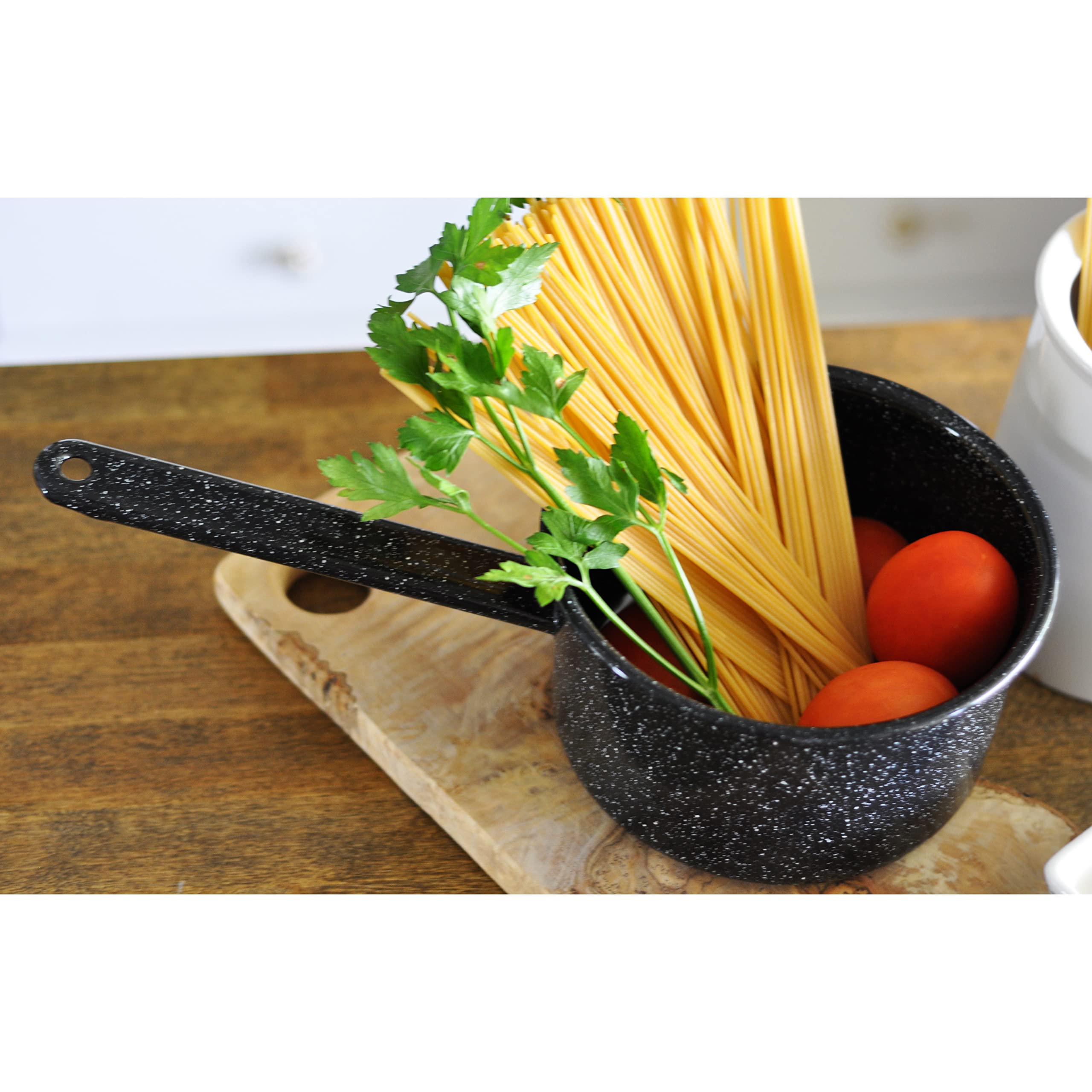 Mirro Enamel Sauce Pan, 2 Qt, Black