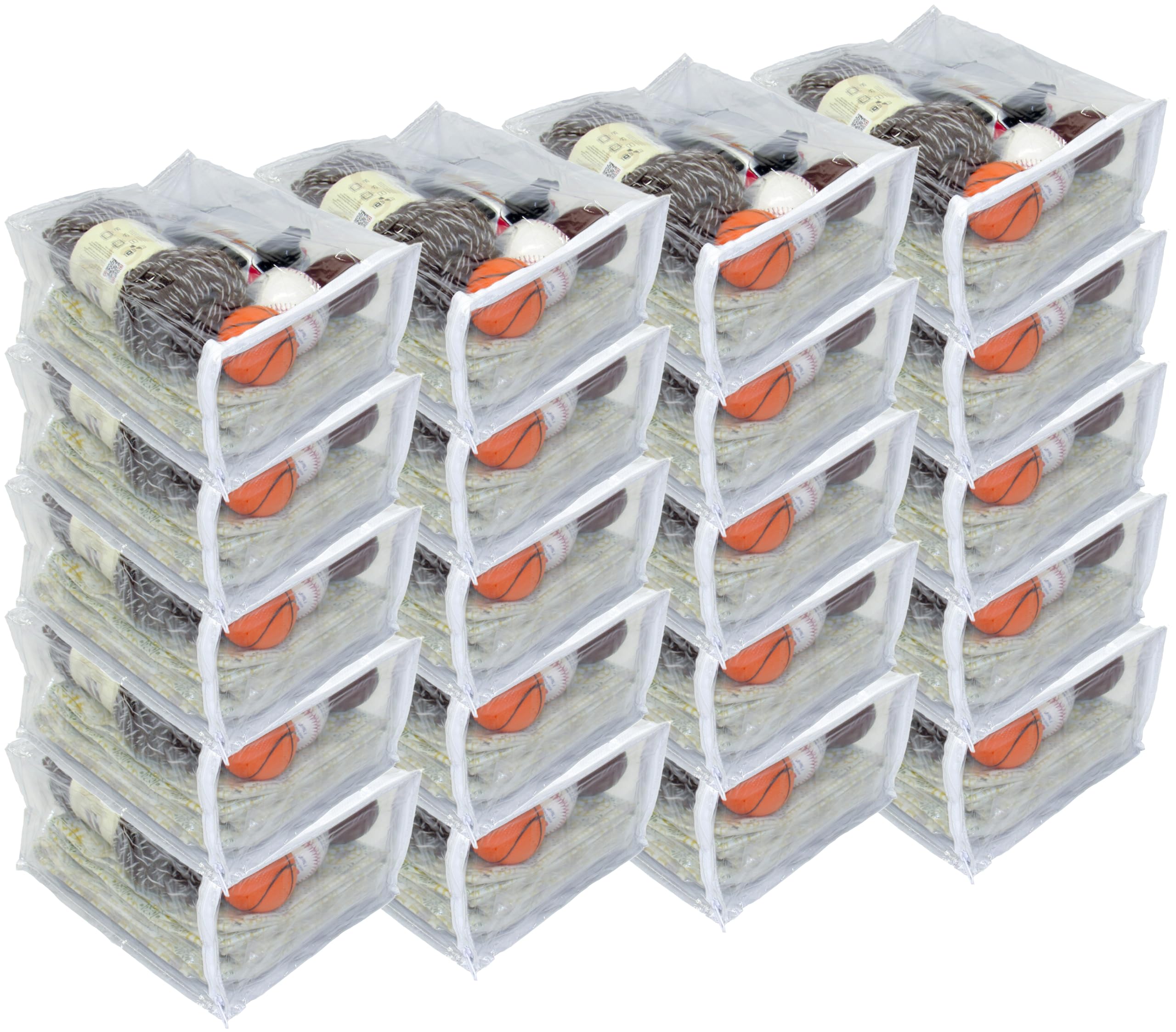 20-Pack Heavy Duty Vinyl Zippered Closet Square Storage Bags (Clear) for Sweaters  Blankets  Arts & Crafts  Toys and Much More! (9'' x 11'' x 5'') 2.1 Gallon