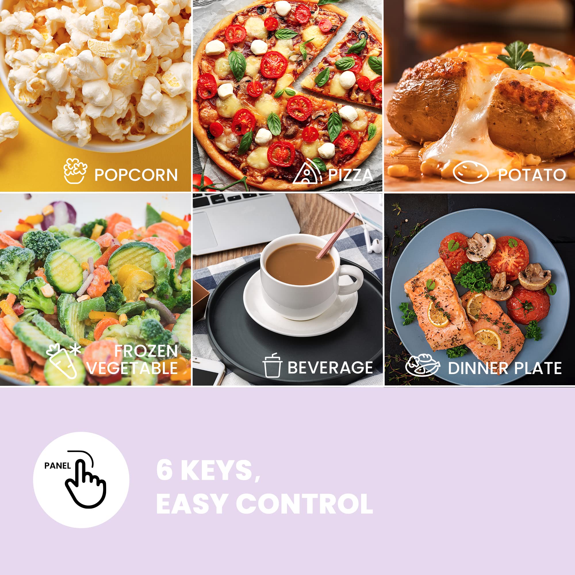 Comfee Cmo-C20M1Wb Countertop Microwave Oven With 11 Power Levels, Fast Multi-Stage Cooking, Turntable Reset Function, Speedy Co