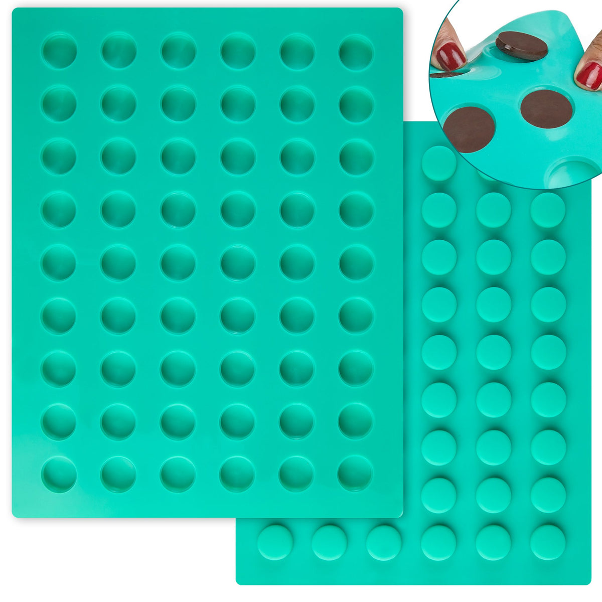 Ocreme Round Gummy Candy Silicone Mold For Chocolate Truffles, Ganache, Jelly, Candy, Pralines, And Caramels