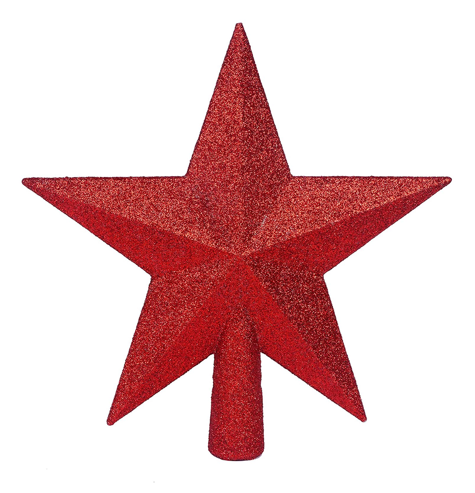 YYCRAFT Glitter Star Tree Topper 8 Inch Christmas Decoration-8,Red