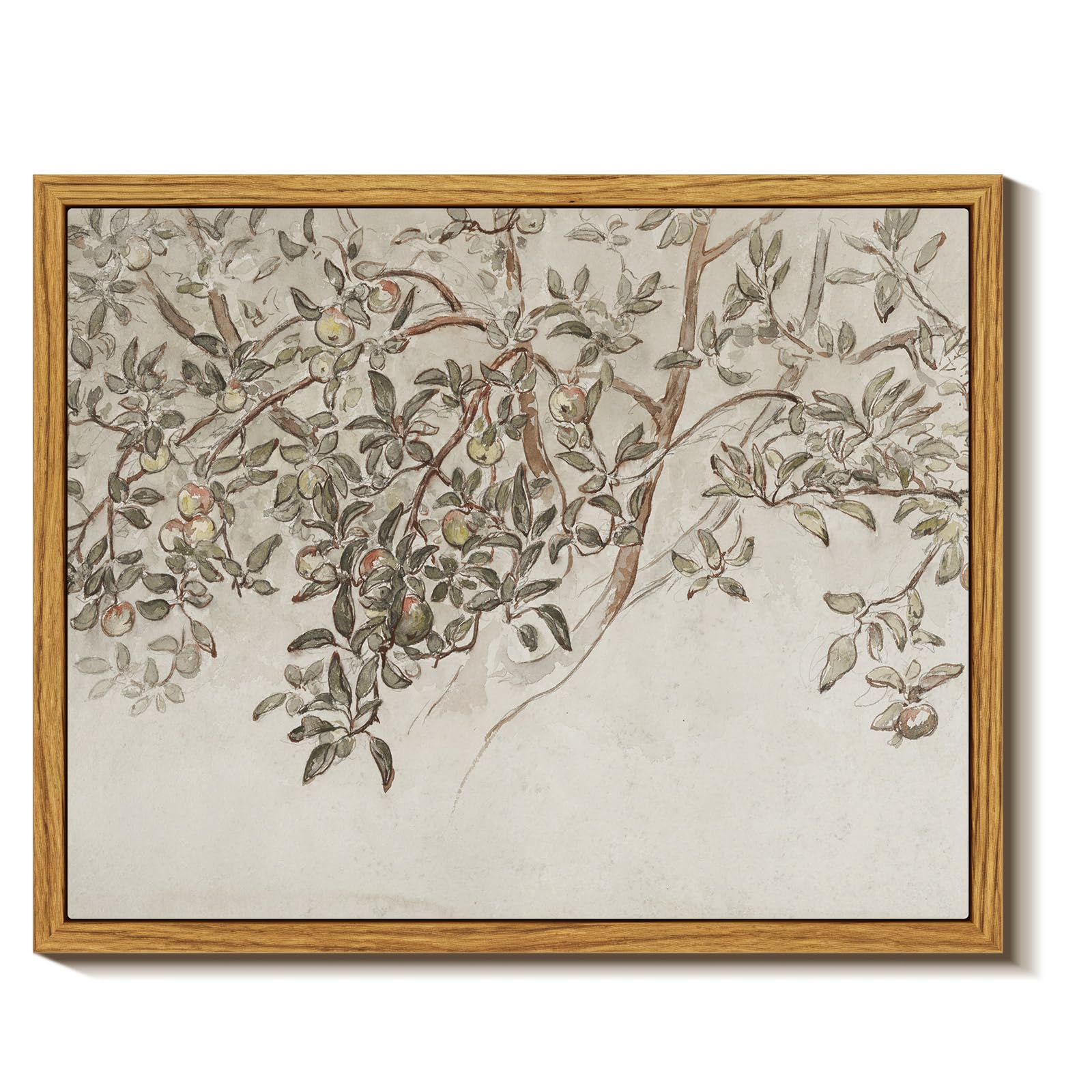 Insimsea Framed Wall Art For Living Room Vintage Plant Wall Art Apple Trees Oil Painting Decor Aesthetic Room Decor Framed Canva