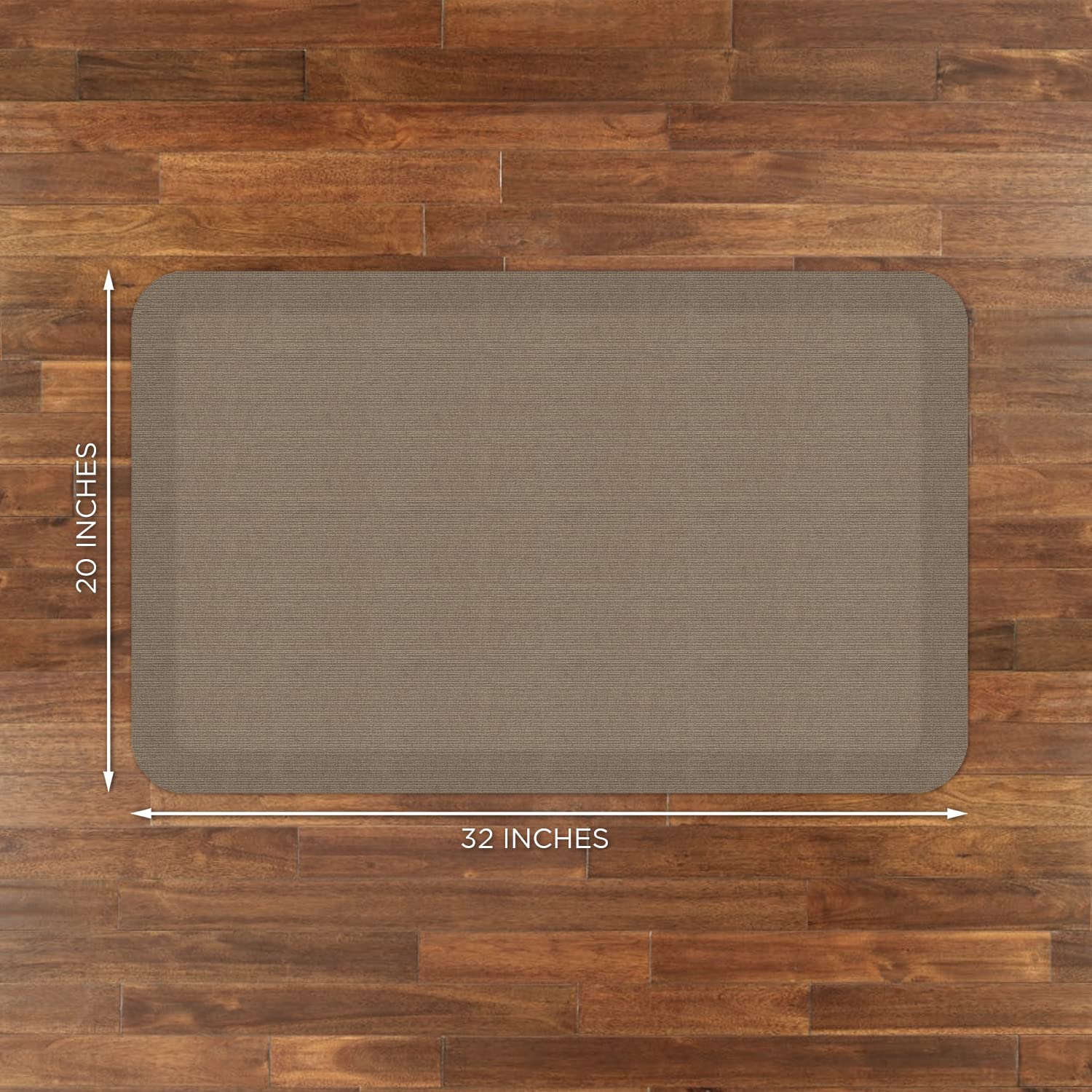 Newlife By Gelpro Anti-Fatigue Designer Comfort Kitchen Floor Mat, 20''X32'', Grasscloth Pecan Stain Resistant Surface With 3/4