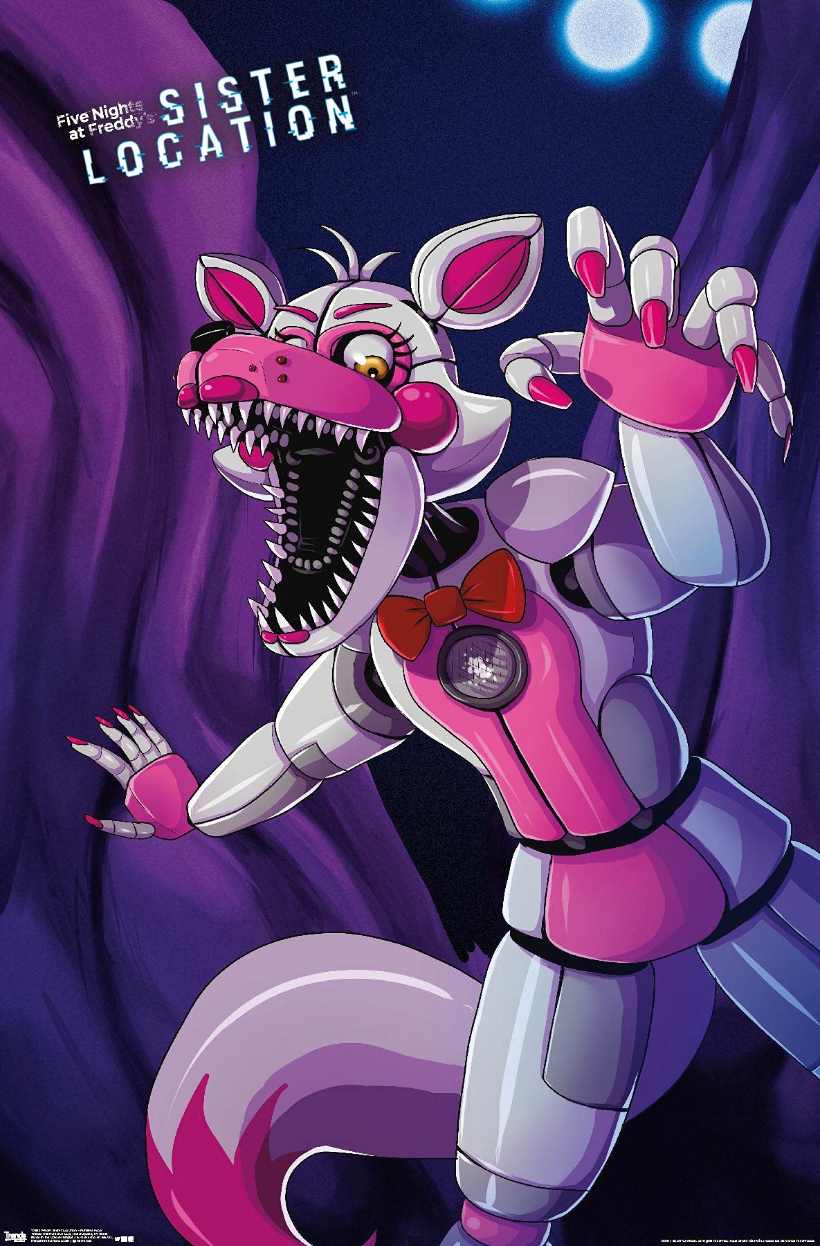 Trends International Five Nights At Freddy'S: Sister Location - Funtime Foxy Wall Poster, 14.725'' X 22.375'', Premium Unframed