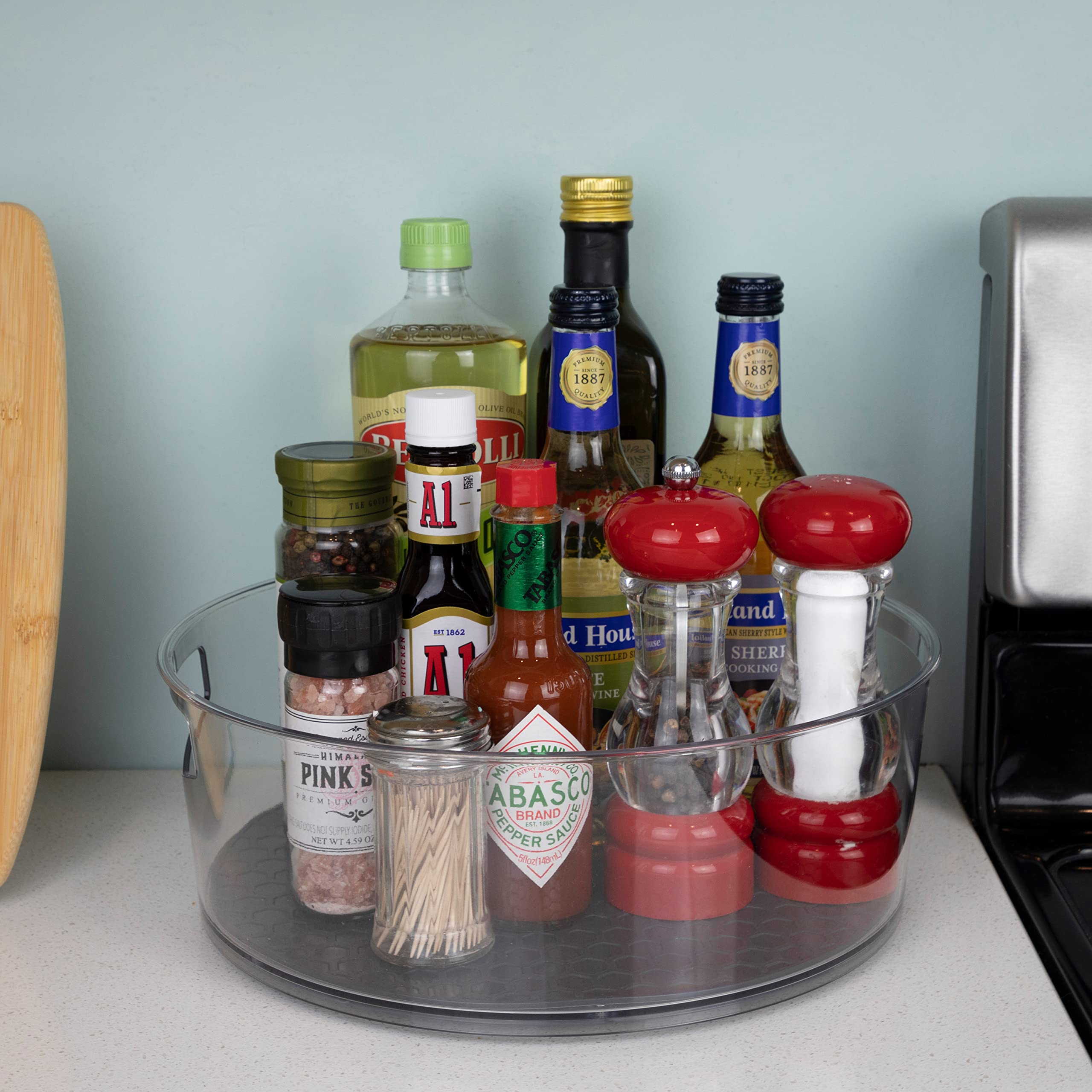 Spectrum Lazy Susan Organizer, Hexa Large (1-Pack) - Lazy Susan Turntable For Cabinet, Refrigerator, Pantry, Table, & Shelf - Ro