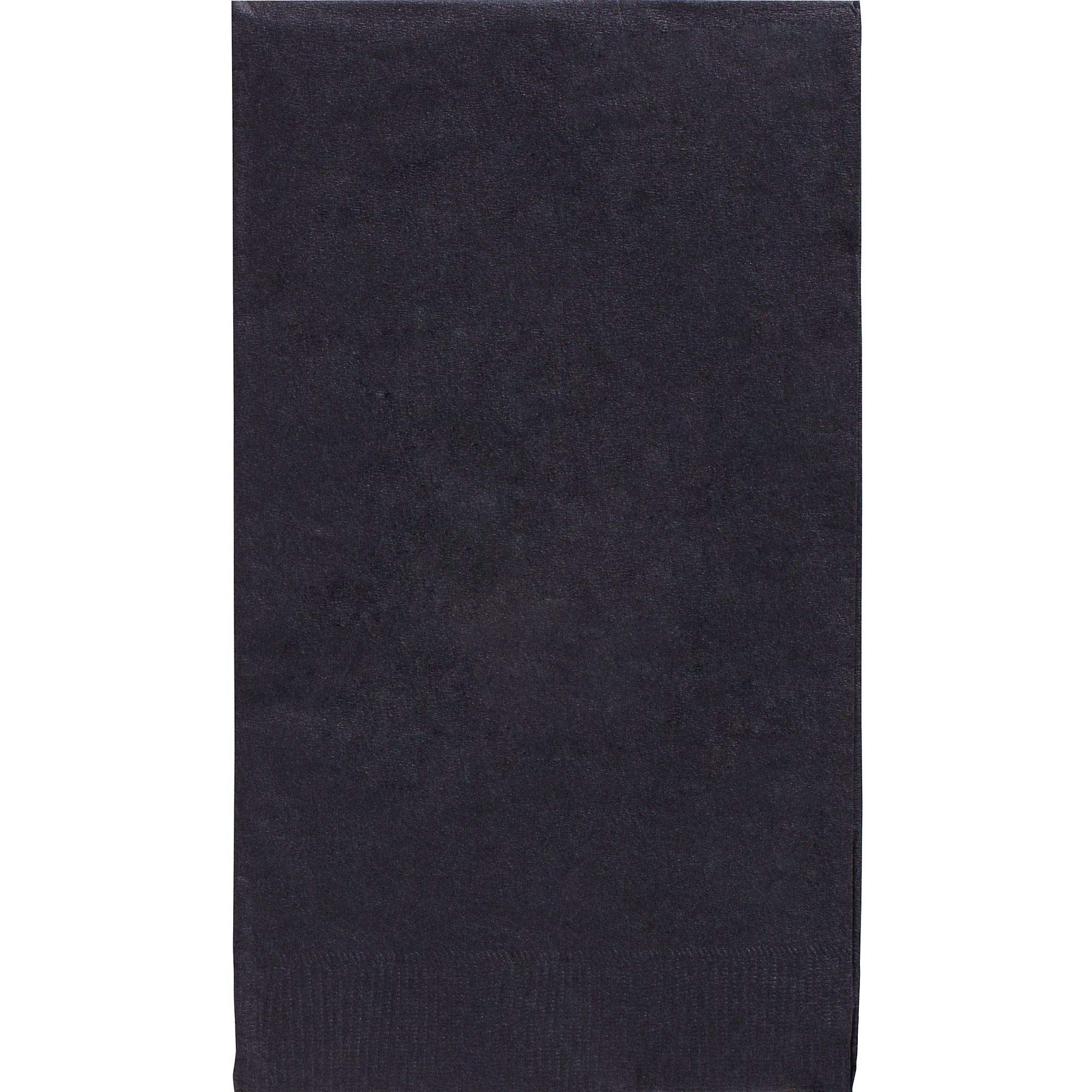 Amscan Jet Black 2-Ply Guest Towels - 8'' X 4'' (Pack Of 40) - Luxury Paper Hand Towels For Parties & Events