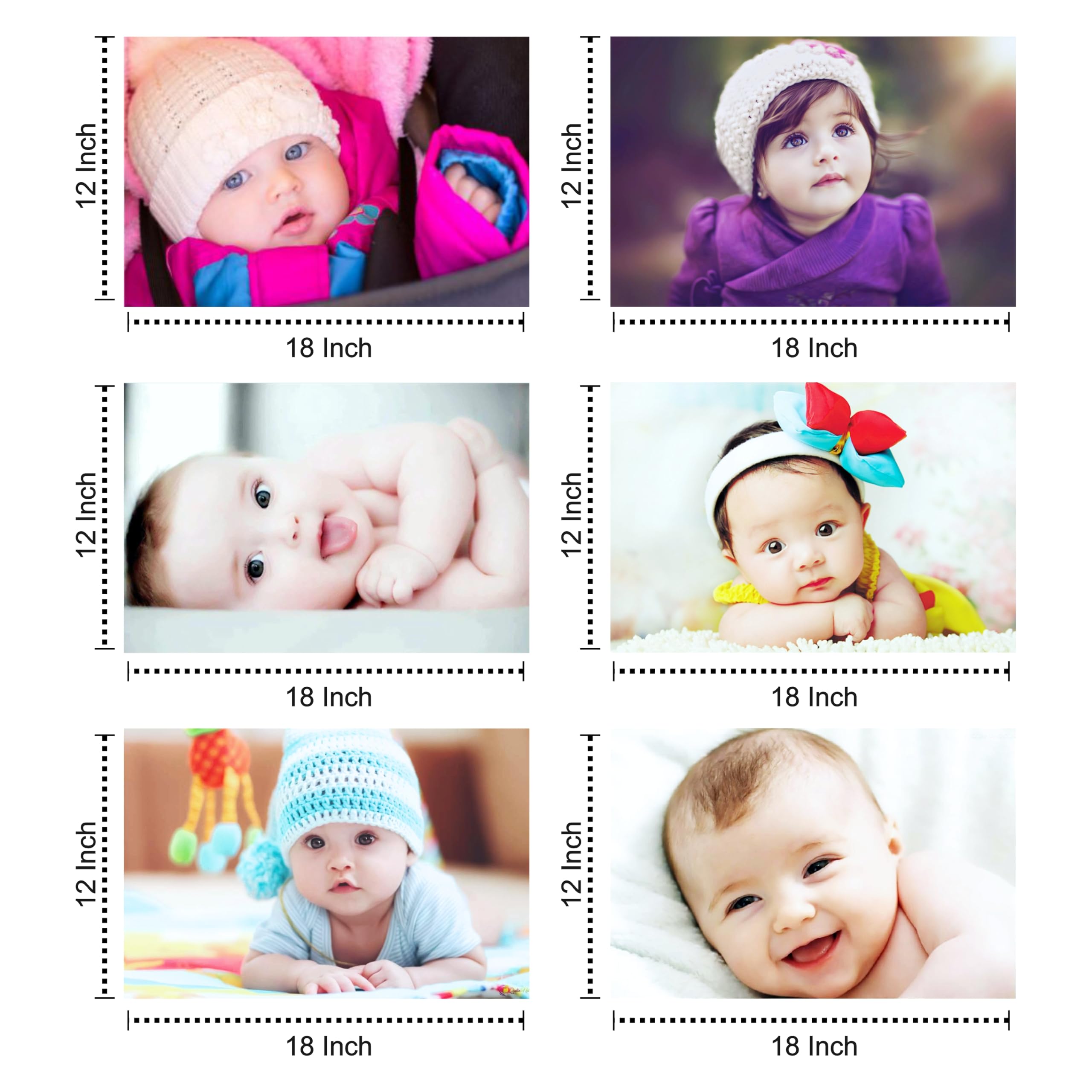 Giant Innovative Set Of 6 Cute Baby Poster | Poster For Pregnant Women | Hd Baby Wall Poster For Room Decor, Cq04 Multicolour, 1
