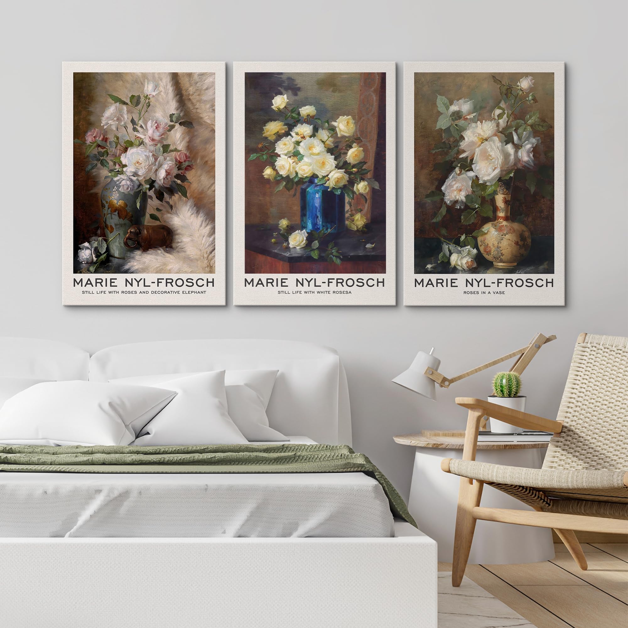 Wall26 Canvas Print Wall Art Set Marie Nyl-Frosch Inspired Floral Still Life Illustrations Modern Art Decorative Floral Botanica