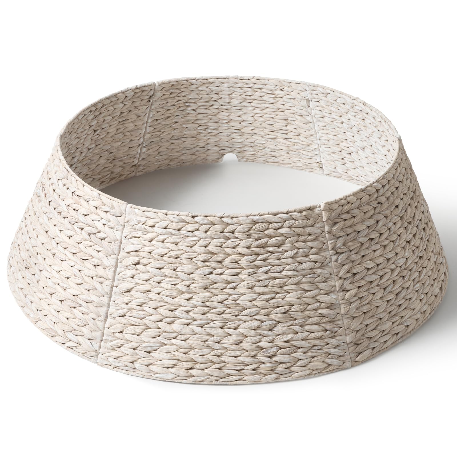 42in Extra Large Christmas Tree Collar - Woven Hyacinth Tree Collars for Artificial Trees - Rattan Rustic Farmhouse Basket for T