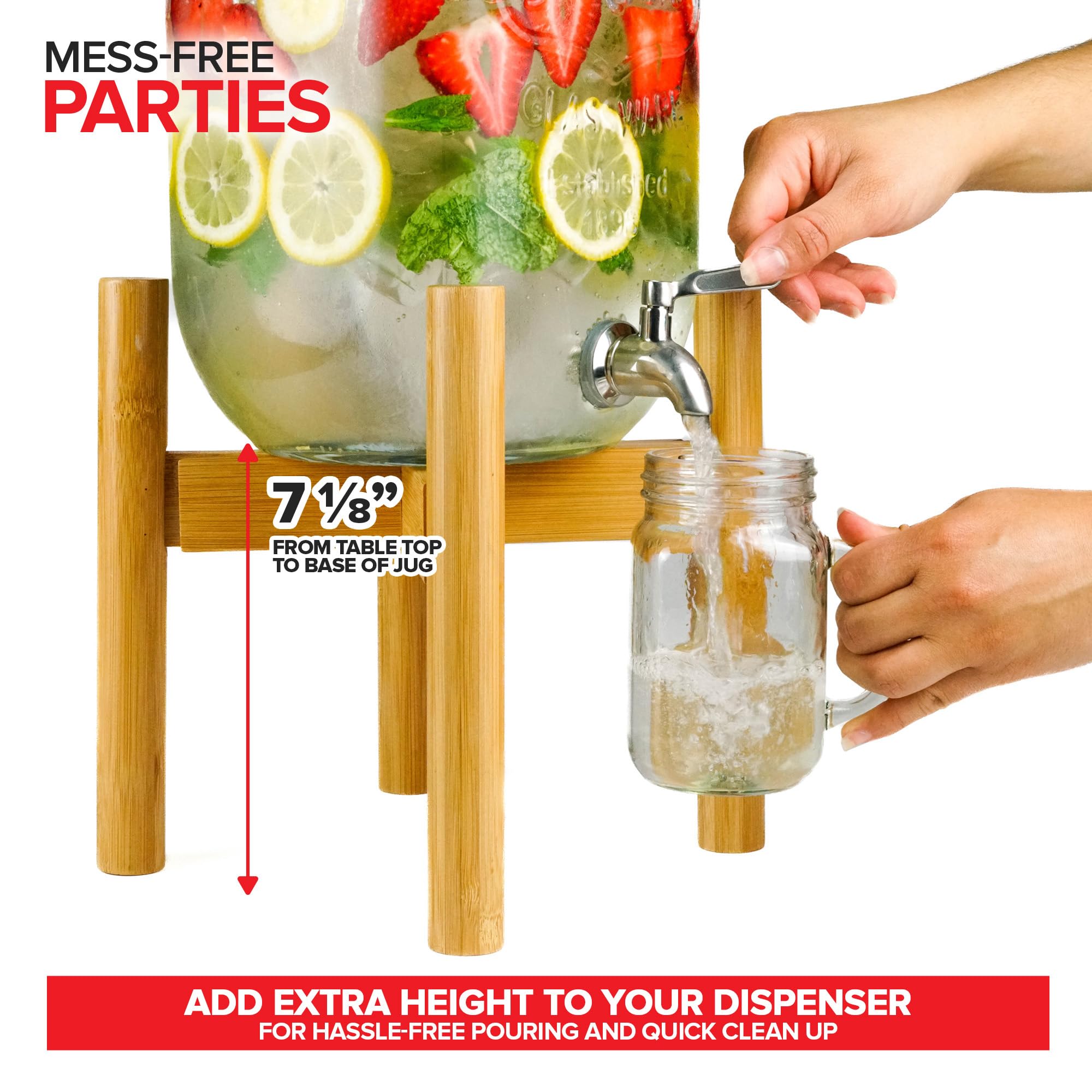 Modern Innovations Adjustable Water Dispenser Stand For 5 Gallon Bottle (8-10 Inch Fit) Beverage Jug Or Stainless Steel Drink Di