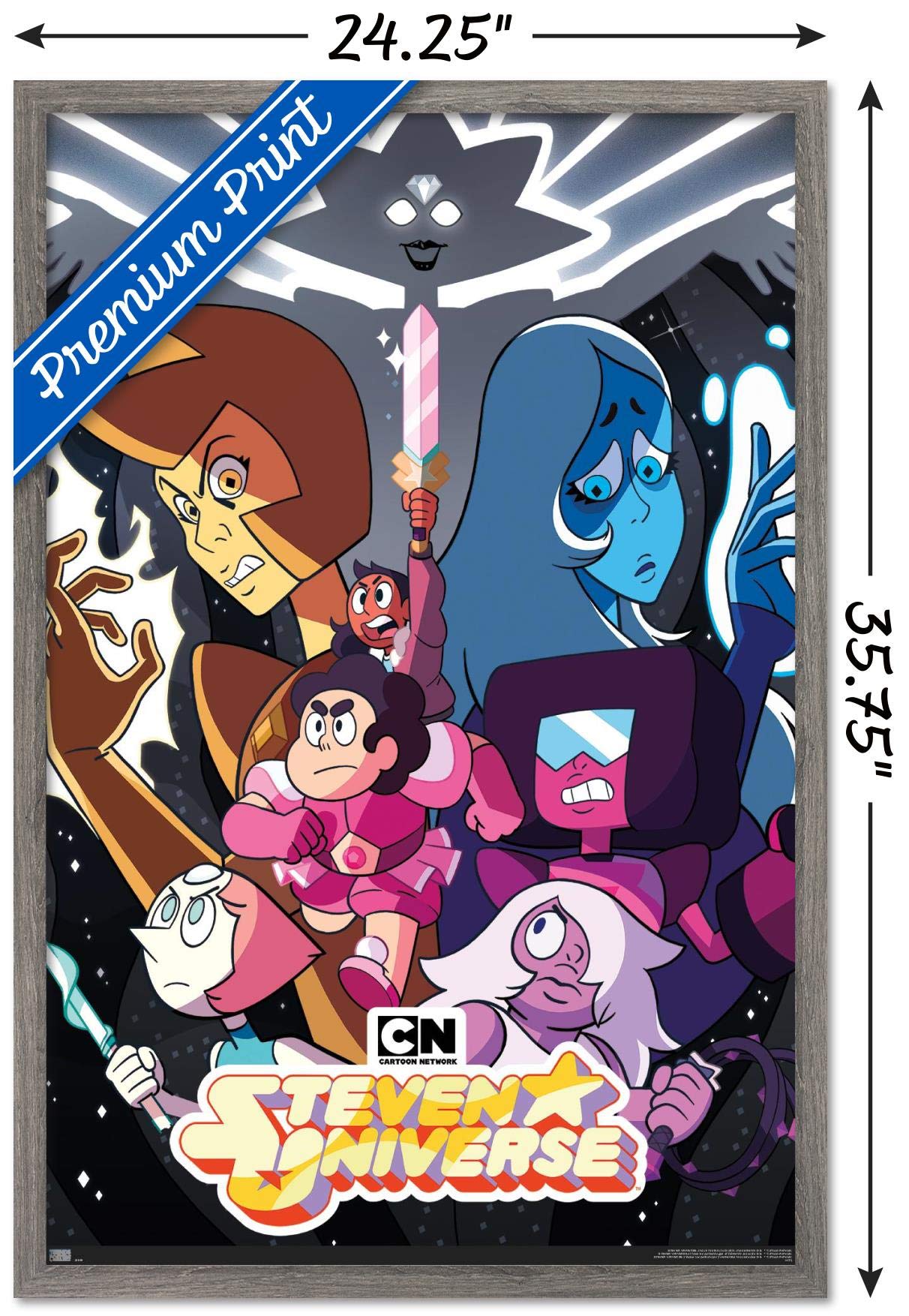 Trends International Steven Universe - One Sheet Wall Poster, 22.37'' X 34.00'', Barnwood Framed Version