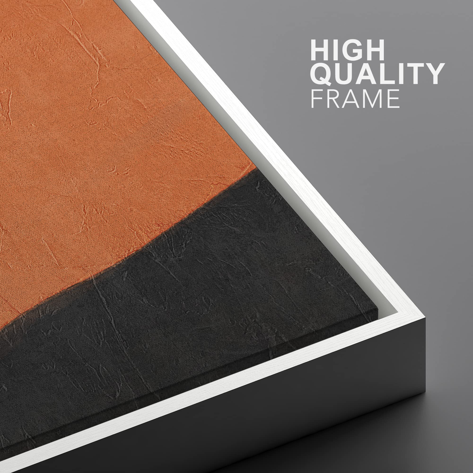 Ashbrook Framed Canvas Print Wall Art Orange Black Paint Stroke Landscape Abstract Shapes Illustrations Modern Art Contemporary