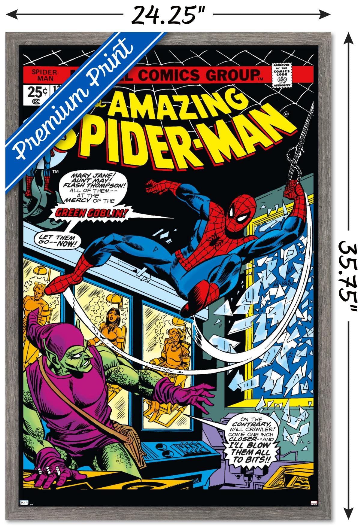 Trends International Marvel Comics - Spider-Man - Amazing Spider-Man #137 Wall Poster, 22.37'' X 34.00'', Barnwood Framed Versio