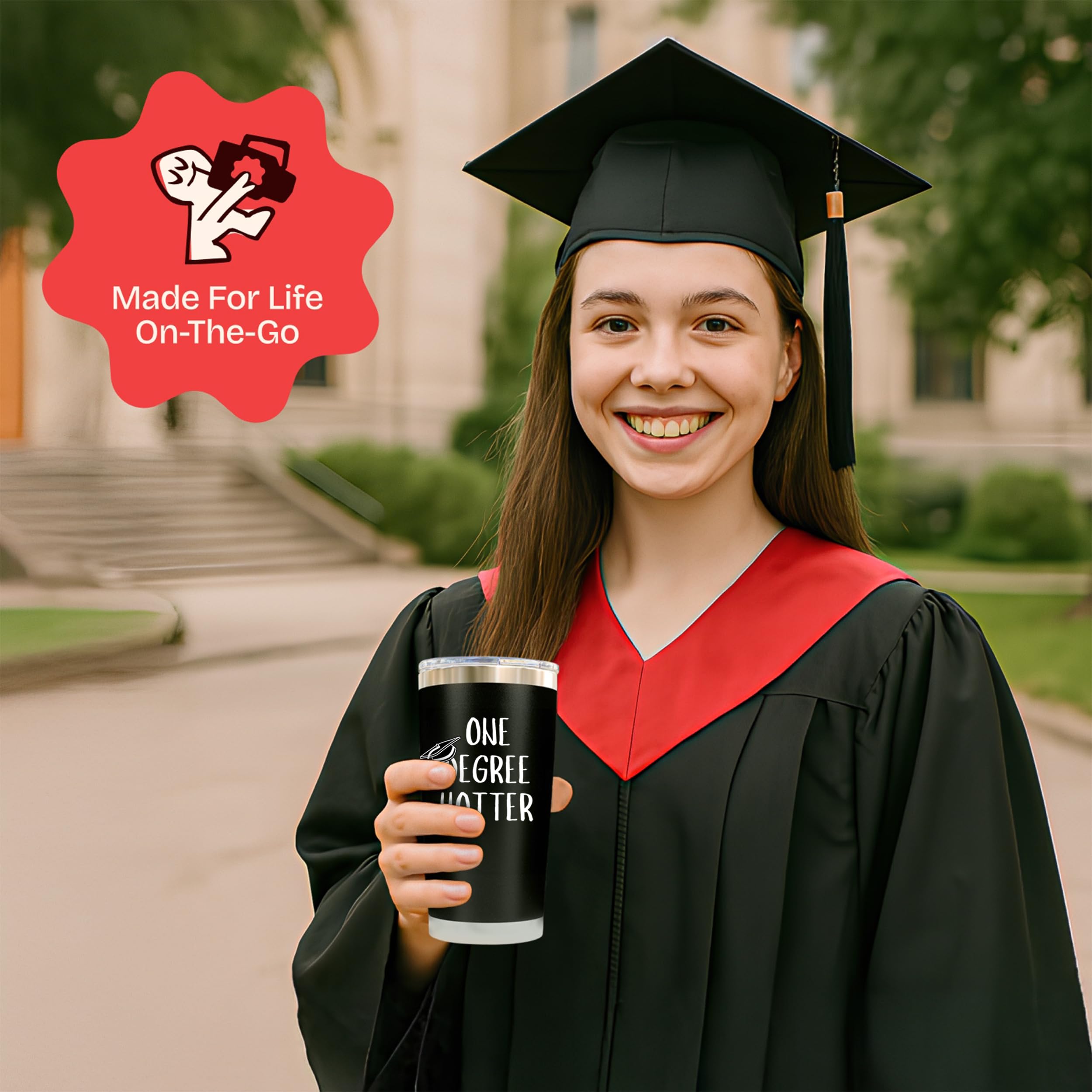 Graduation Gifts for Her - One Degree Hotter Tumbler Black 20oz Hotter By One Degree PhD Graduation Gift College Graduations Gif