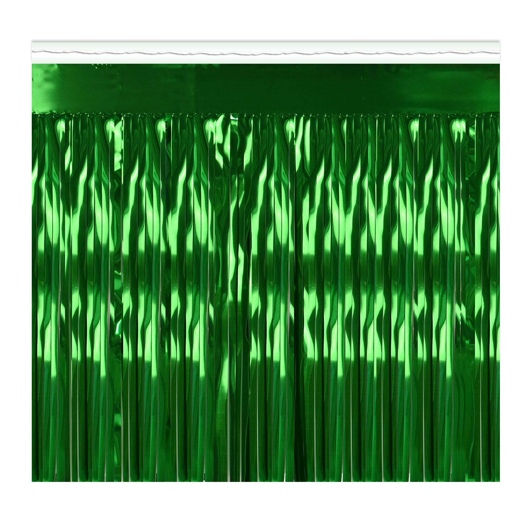Pkgd 1-Ply FR Metallic Fringe Drape (green) Party Accessory (1 count) (1/Pkg)