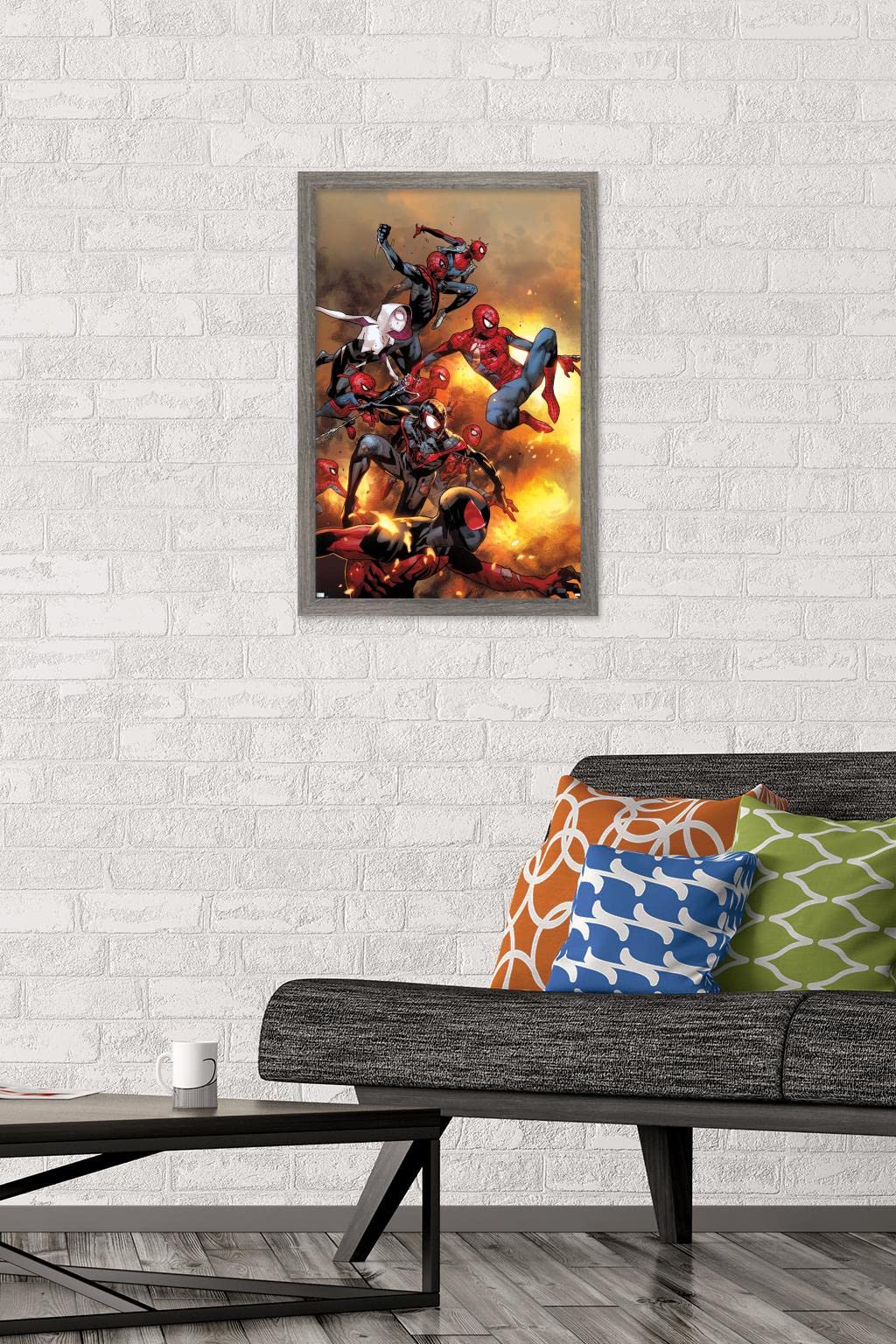 Trends International Marvel Comics - Spider-Verse - The Amazing Spider-Man #13 Wall Poster, 14.72'' X 22.37'', Barnwood Framed V