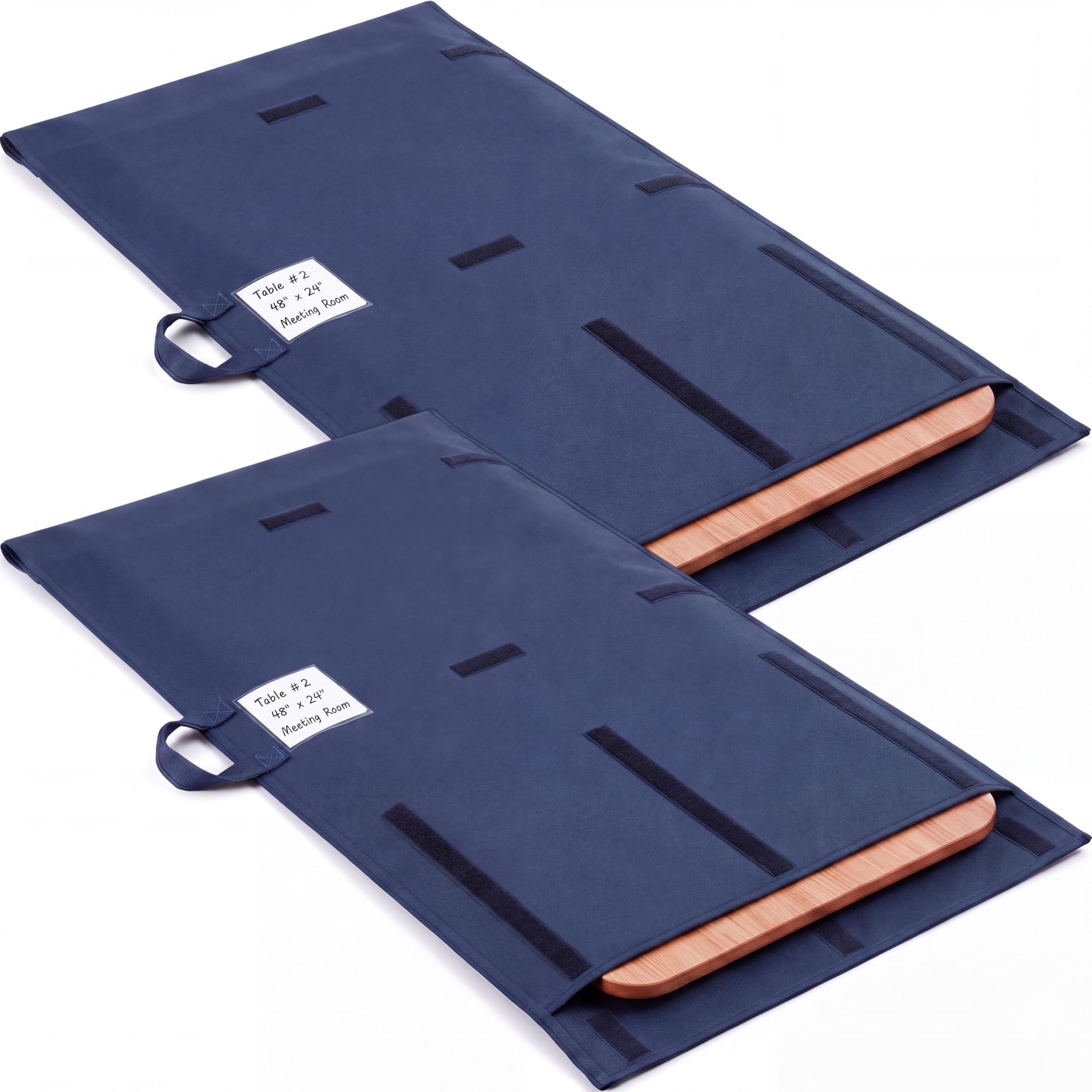 Eccliy 2 Pcs Table Leaf Storage Bag Padded 51 x 28 Navy Waterproof Heavy Duty Dining Table Leaf Bag with Handle Adjustable Clo