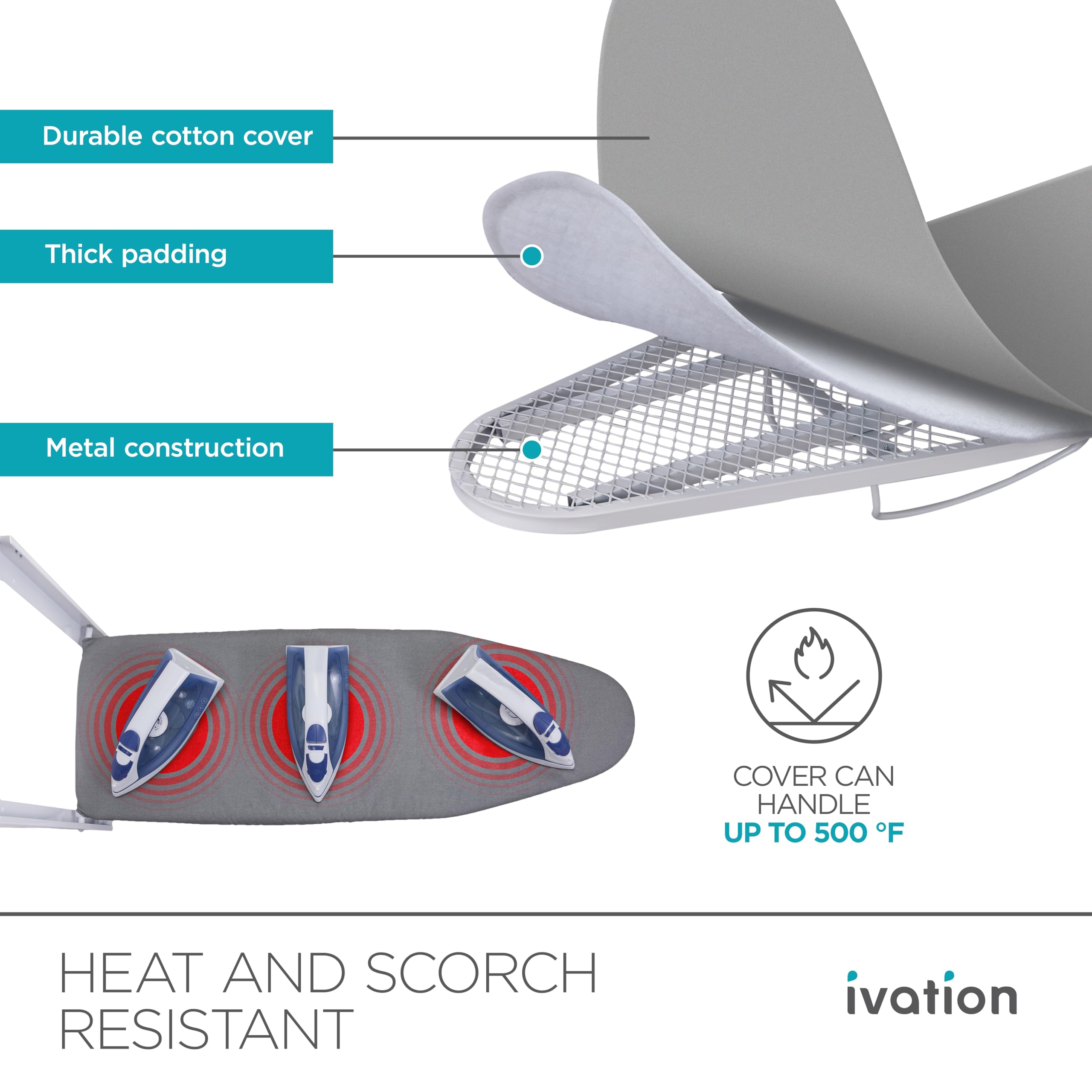 Ivation Wall-Mounted Ironing Board | Foldable 36.2    X 12.2    Ironing Station For Home, Apartment & Small Spaces | Sturdy Fold